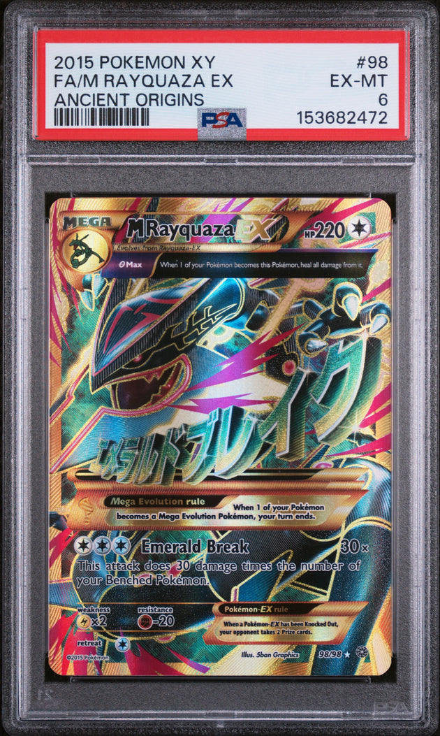 M Rayquaza EX 98/98 Ancient Origins Pokemon PSA 6