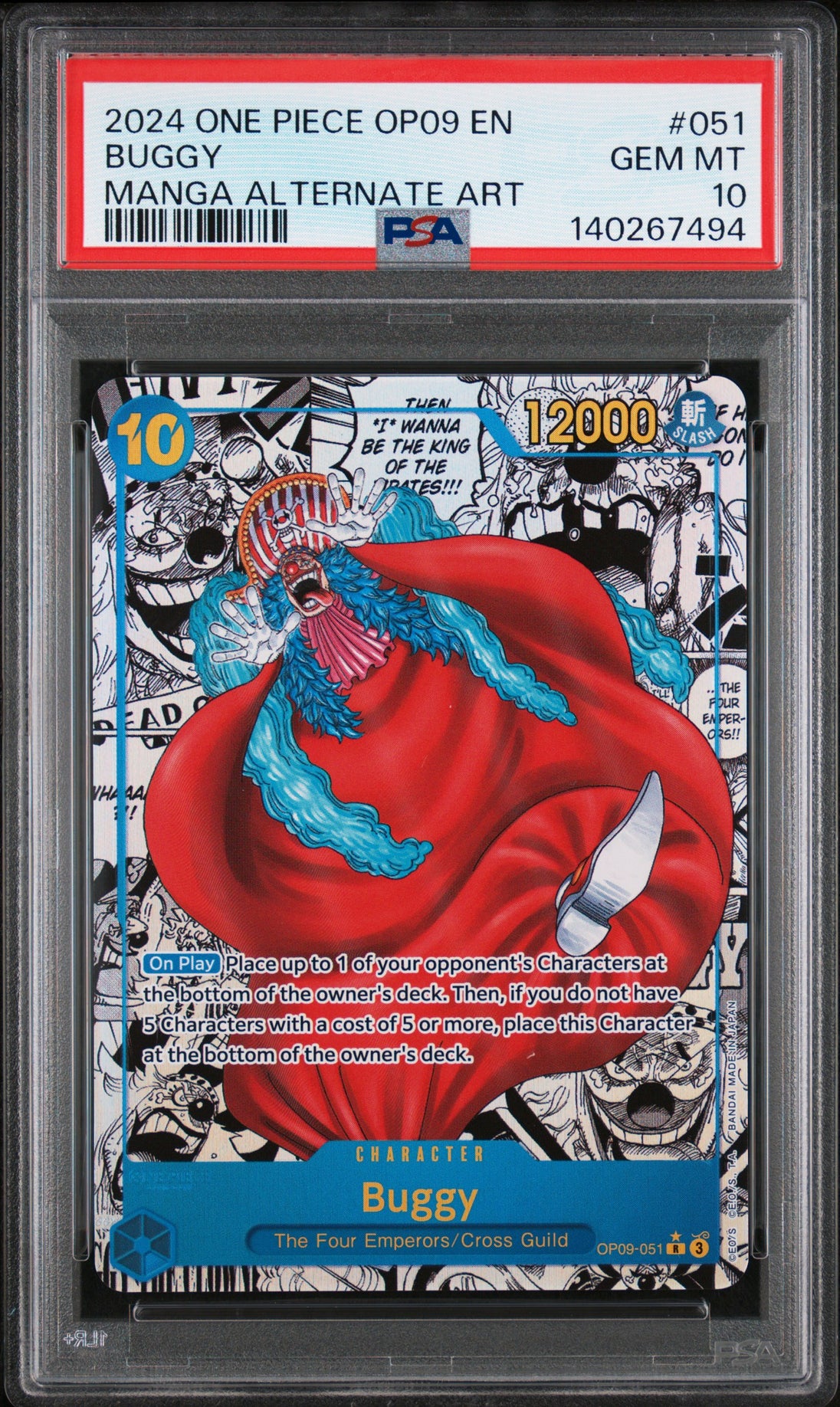 Buggy 051 Manga Alternate Art One Piece PSA 10