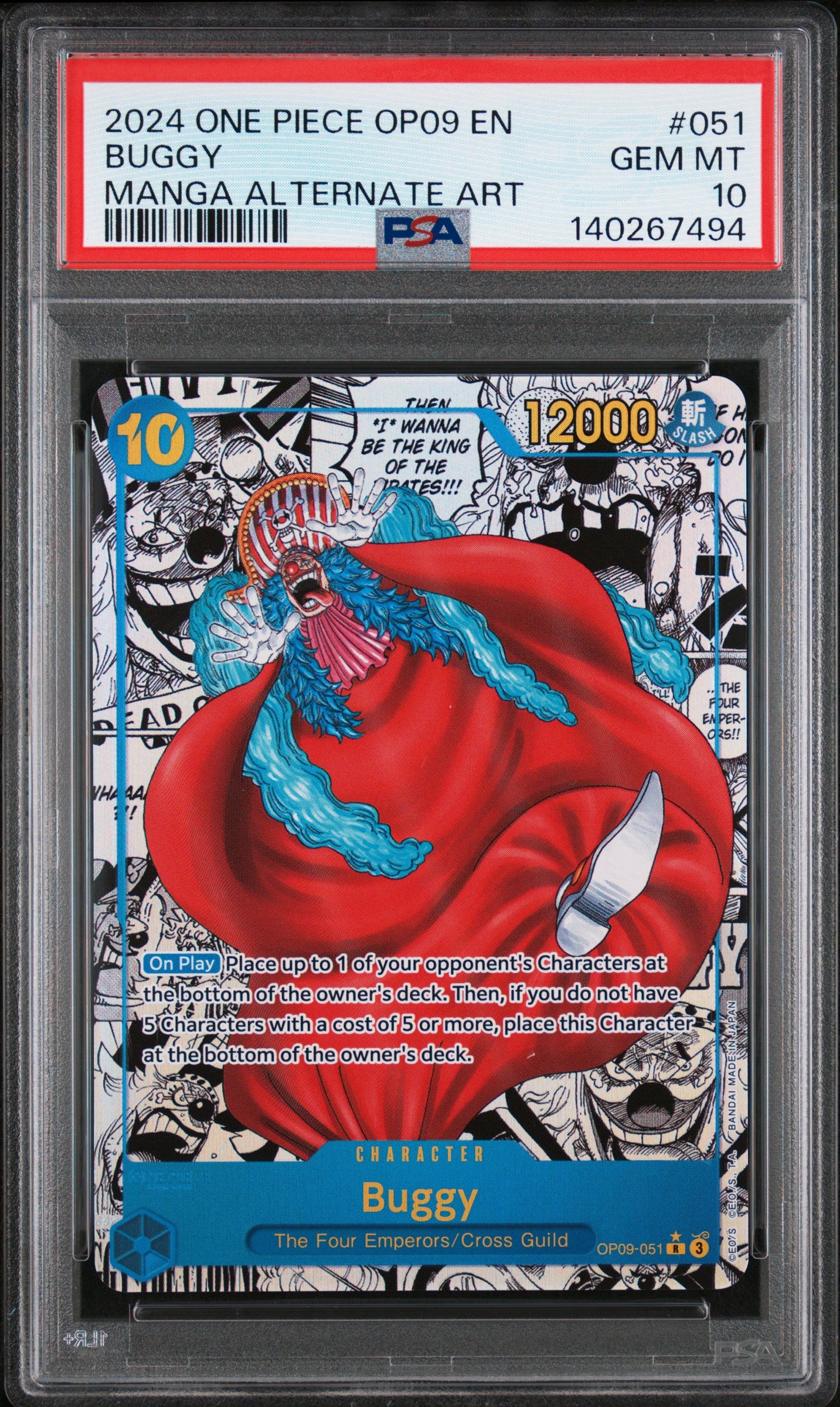 Buggy 051 Manga Alternate Art One Piece PSA 10