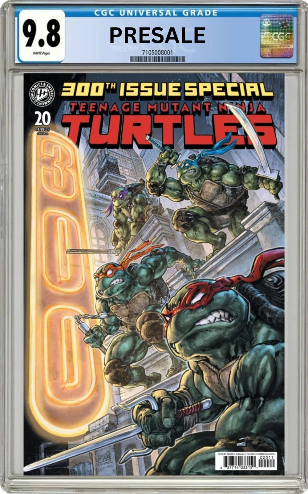 CGC 9.8 Teenage Mutant Ninja Turtles #20 Issue 300 Cover A Freddie E. Williams II (Presale 7/22/26)