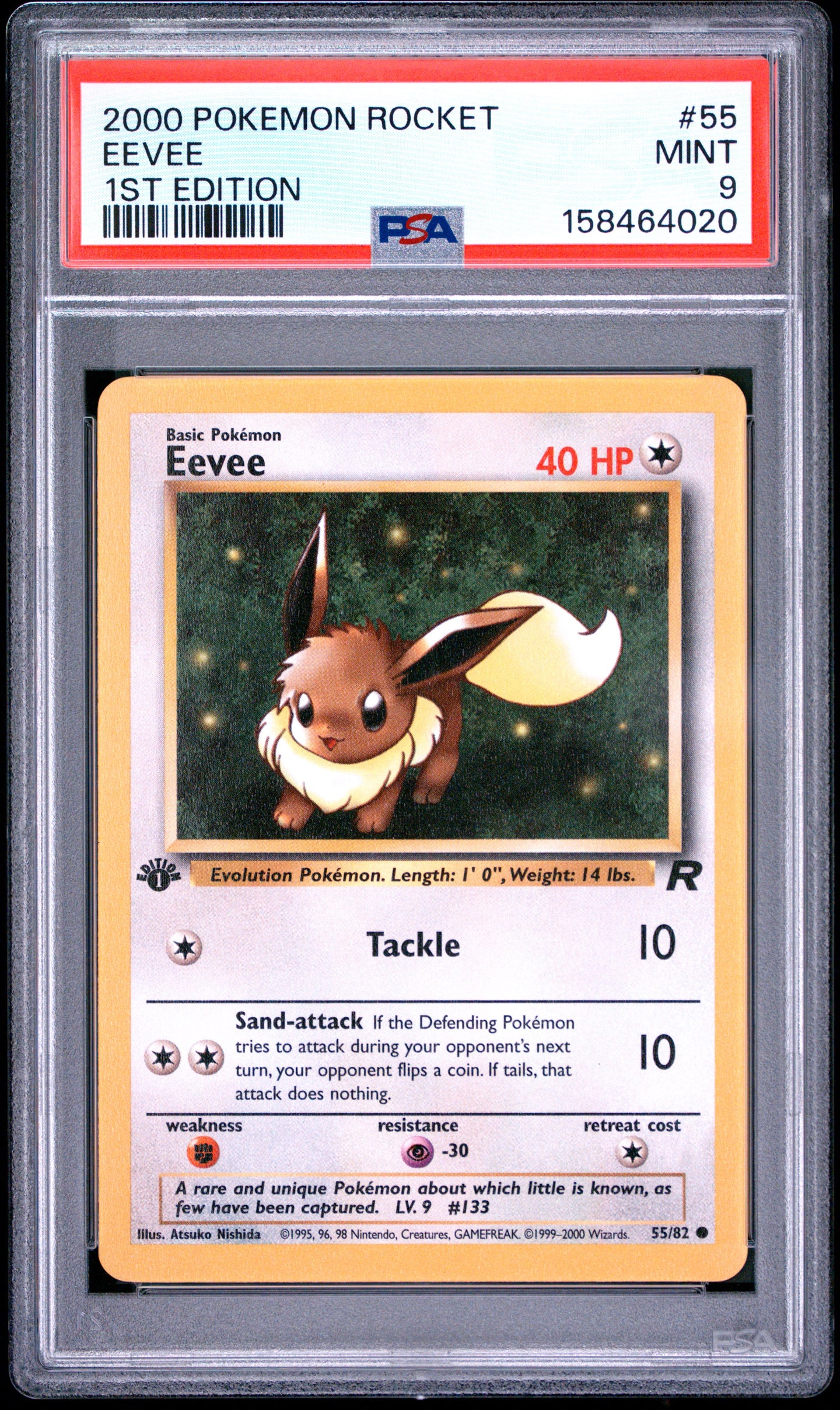 Eevee 55 1st Edition Rocket Pokemon PSA 9