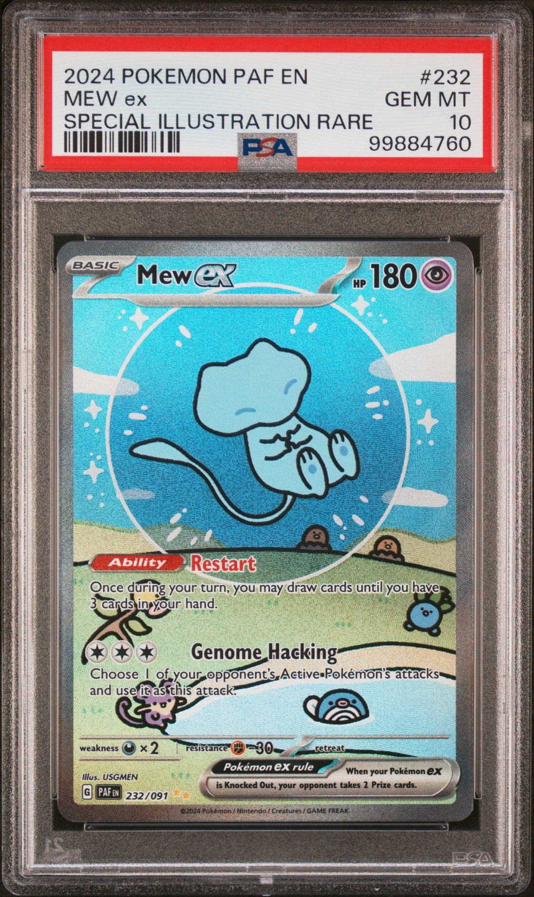 Mew EX 232/091 Special Illustration Rare Paldean Fates Pokemon PSA 10 Gem Mint