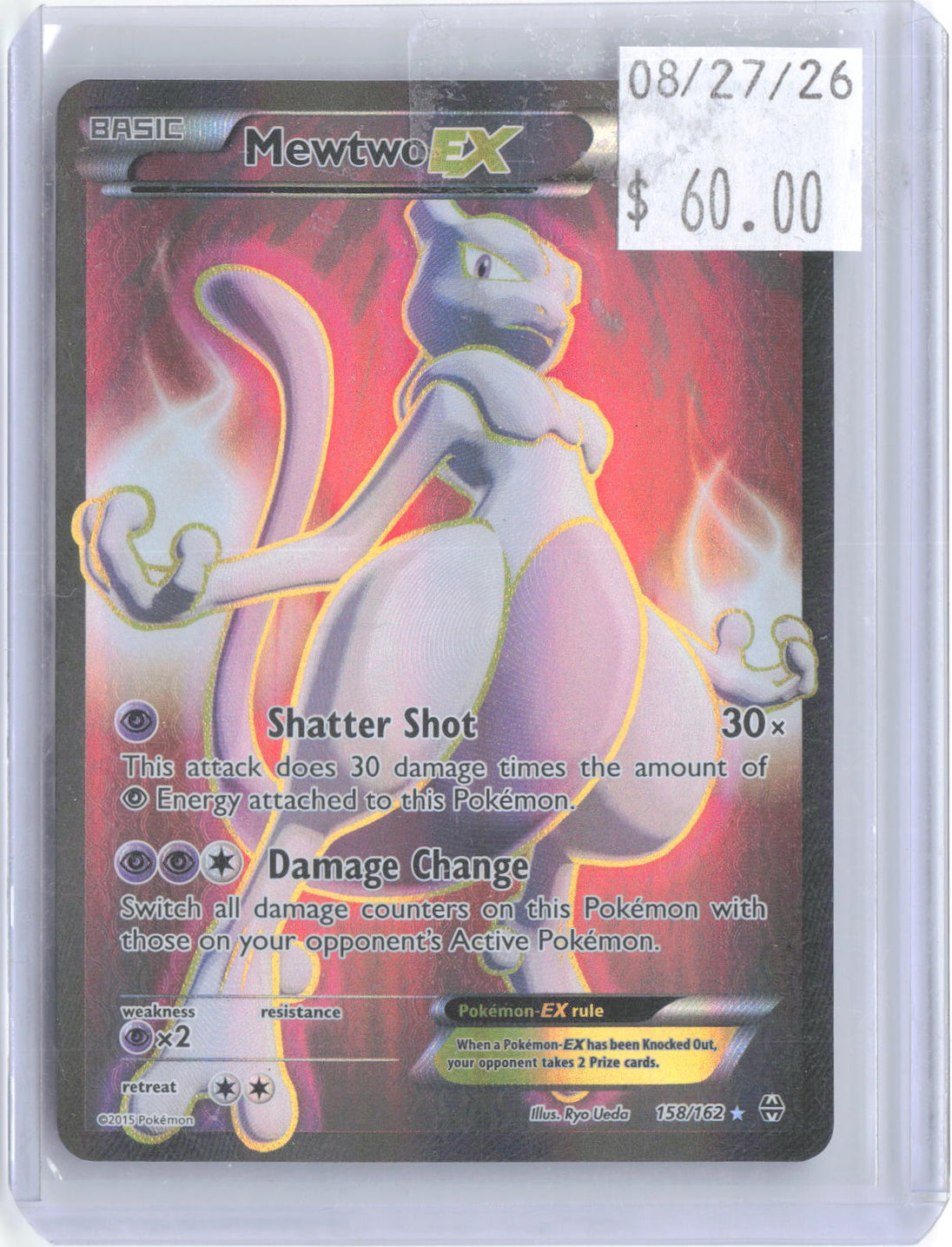 Mewtwo EX 158/162 Ultra Rare BREAKthrough Pokemon Holo Lightly Played