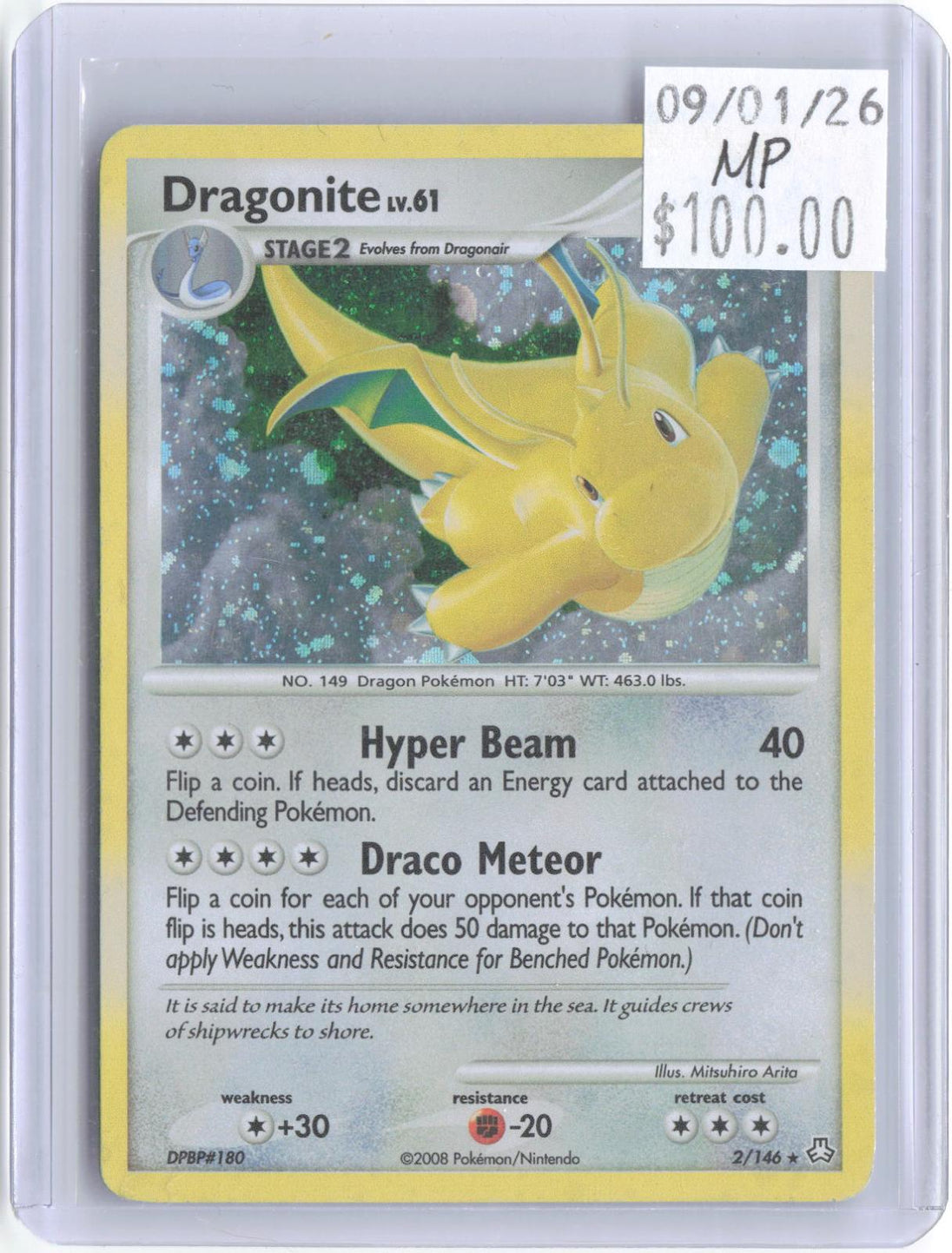 Dragonite 2/146 Holo Rare Legends Awakened Pokemon Moderately Played