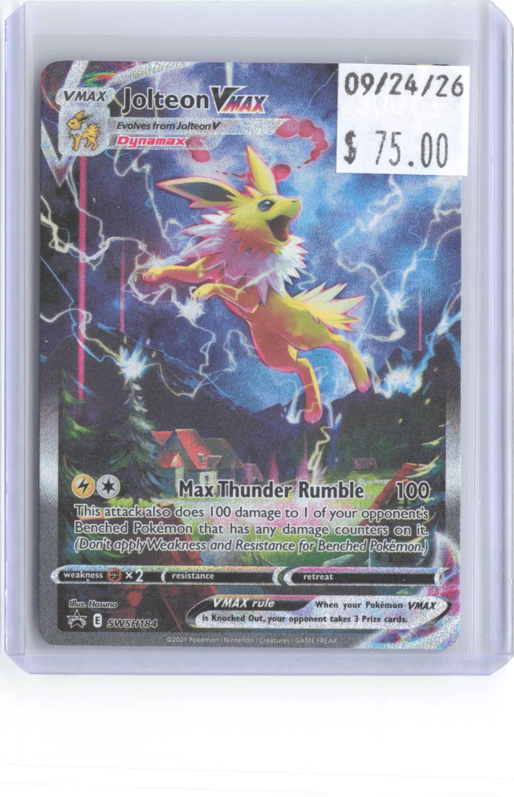 Jolteon VMAX SWSH184 Holo Promo Sword & Shield Promo Pokemon Near Mint