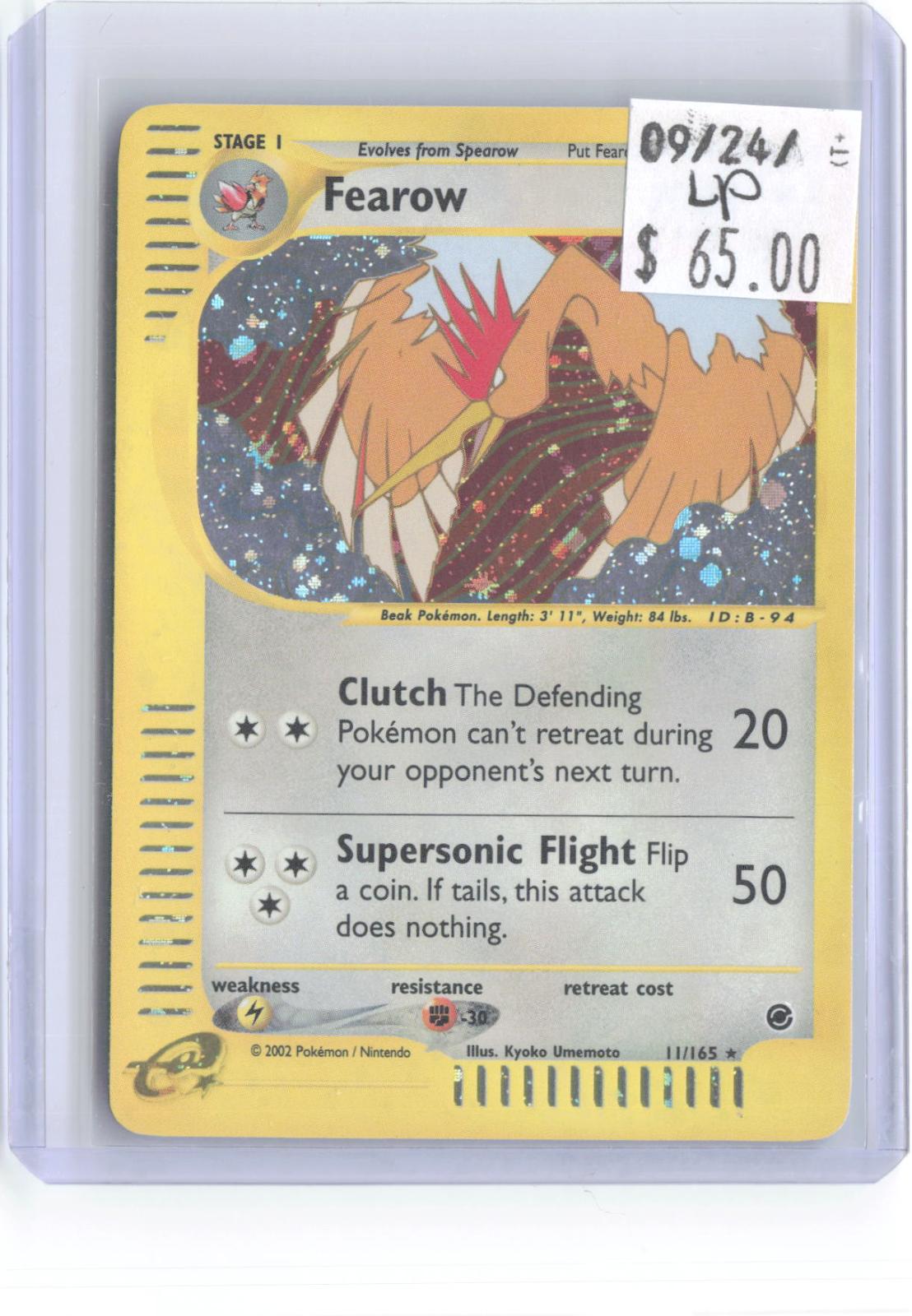 Fearow 11/165 Holo Rare Expedition Base Set Pokemon Lightly Played