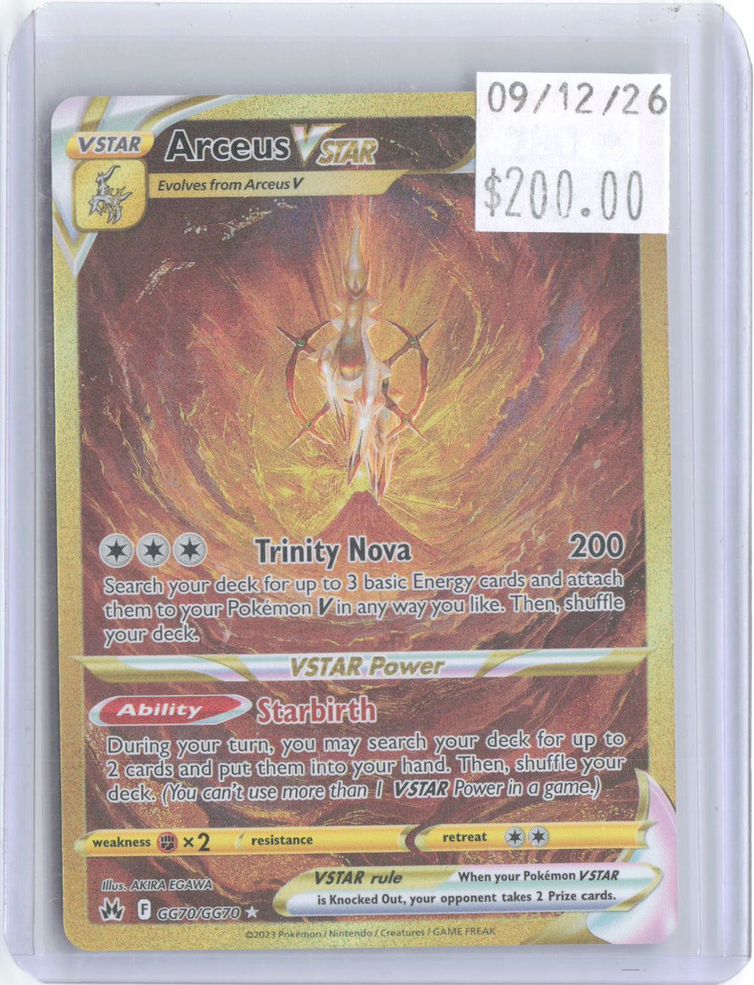Arceus VSTAR GG70/GG70 Secret Rare Crown Zenith Galarian Gallery Pokemon Holo NM
