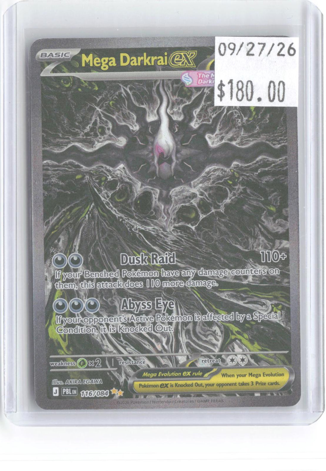 Mega Darkrai ex 116/084 Special Illustration Rare Pitch Black Pokemon Holo NM