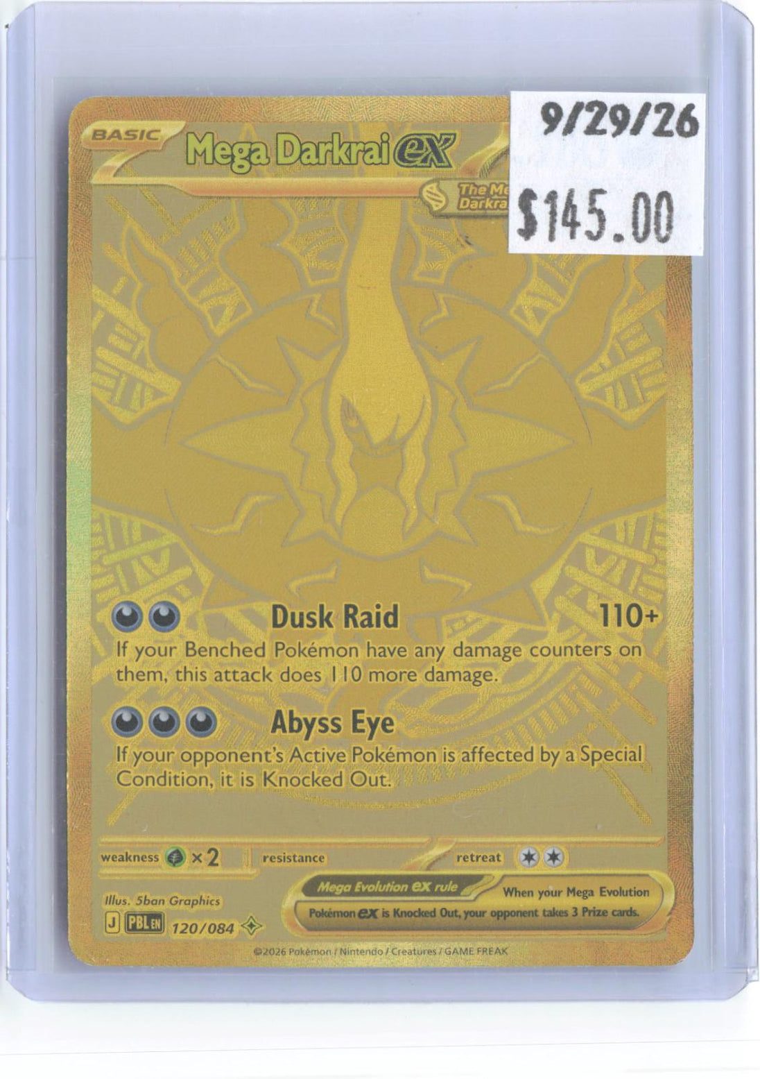 Mega Darkrai ex 120/084 Mega Hyper Rare Pitch Black Pokemon Holo Near Mint
