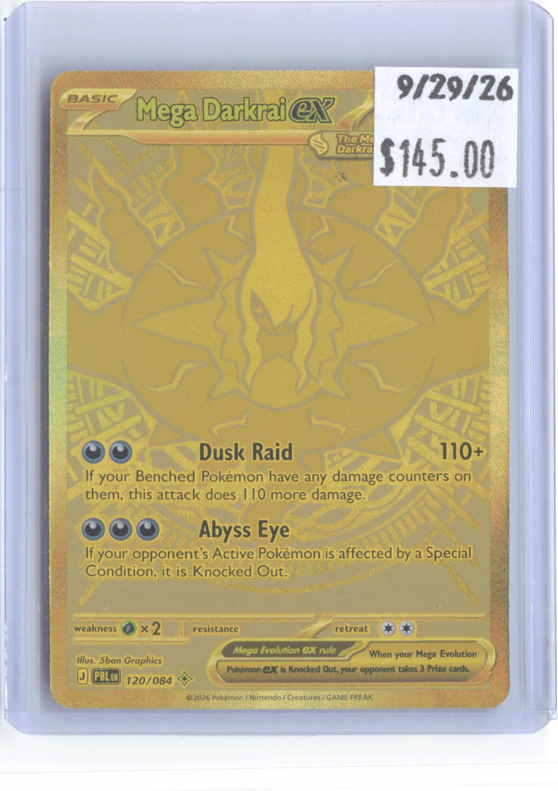Mega Darkrai ex 120/084 Mega Hyper Rare Pitch Black Pokemon Holo Near Mint