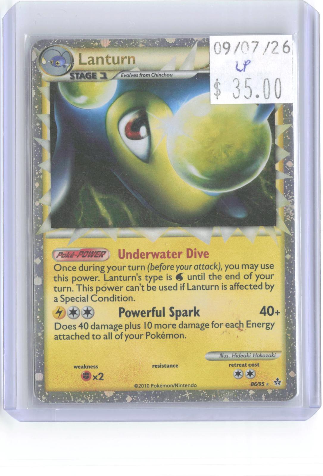 Lanturn 86/95 Prime HGSS Unleashed Pokemon Holo Lightly Played