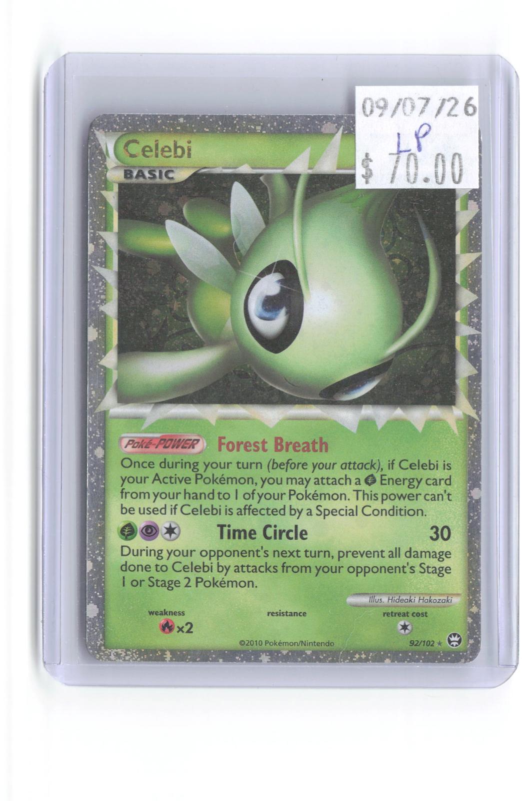 Celebi 92/102 Prime HGSS Triumphant Pokemon Holo Lightly Played