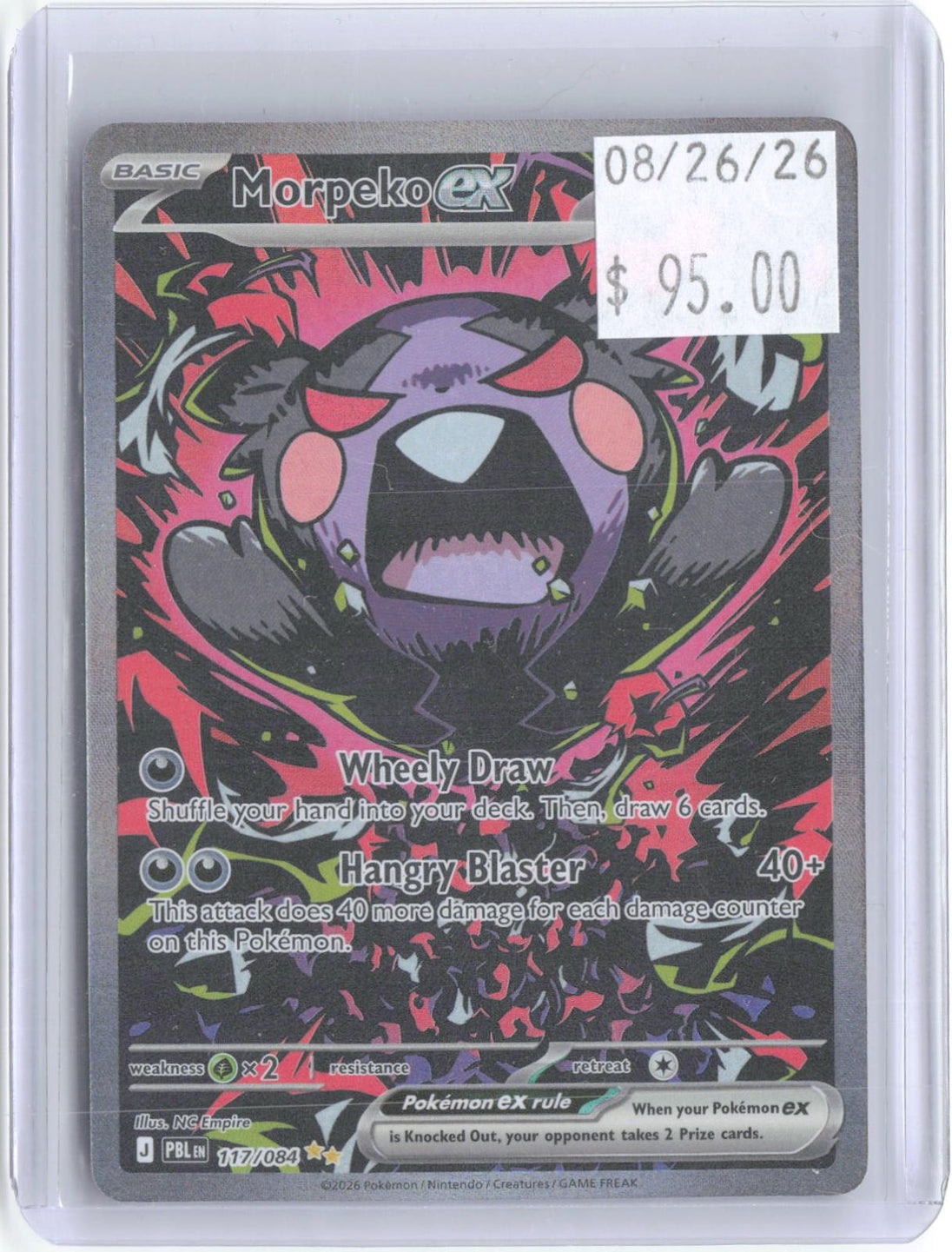 Morpeko ex 117/084 Special Illustration Rare Pitch Black Pokemon Holo Near Mint