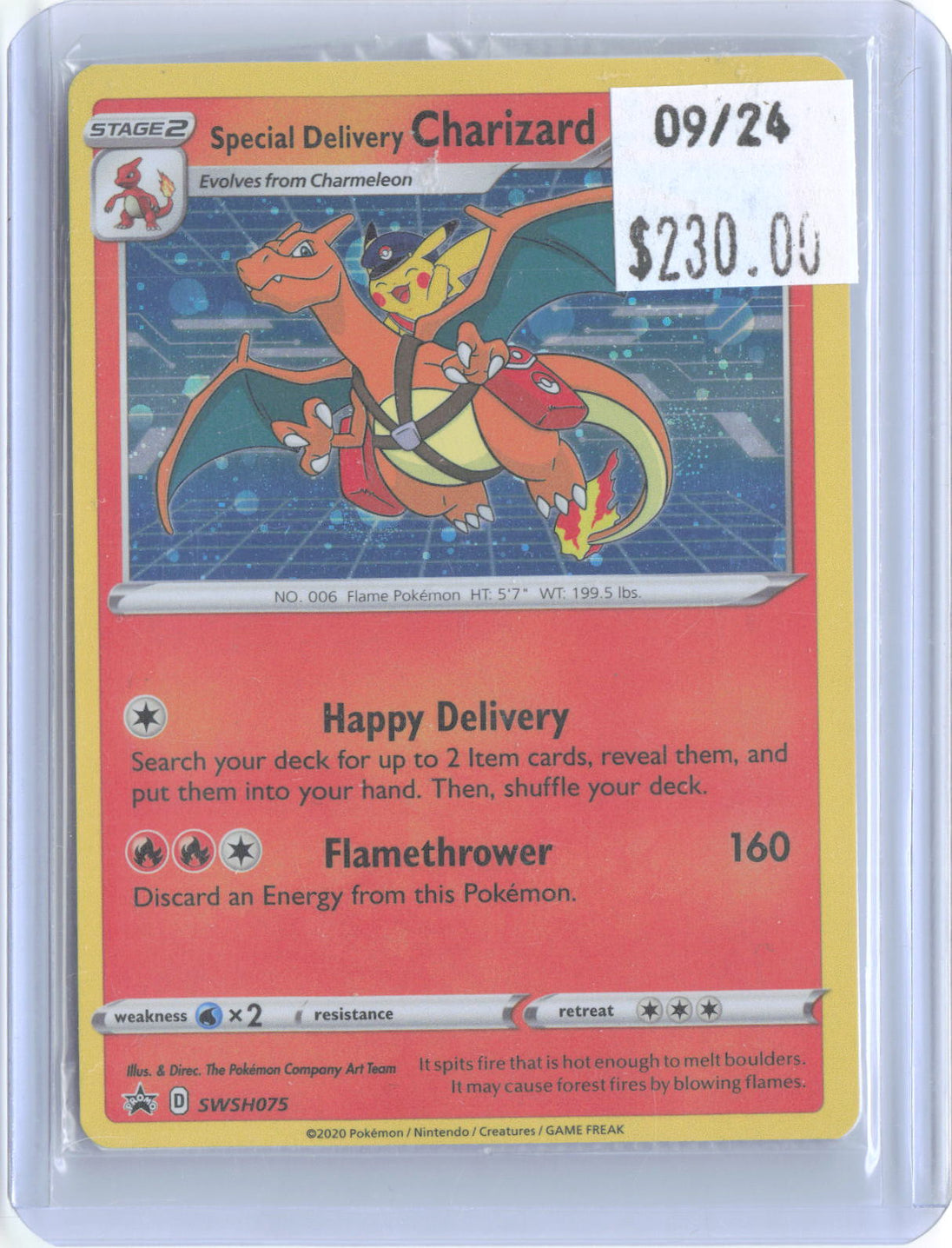 Special Delivery Charizard SWSH075 Holo Promo Sword & Shield Promo Pokemon NM