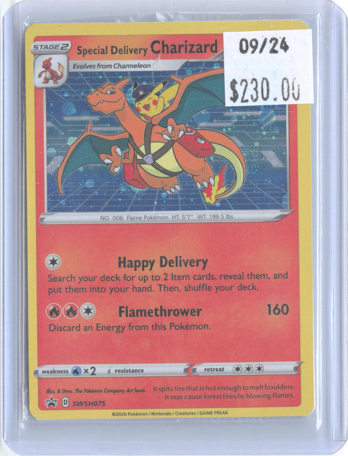 Special Delivery Charizard SWSH075 Holo Promo Sword & Shield Promo Pokemon NM