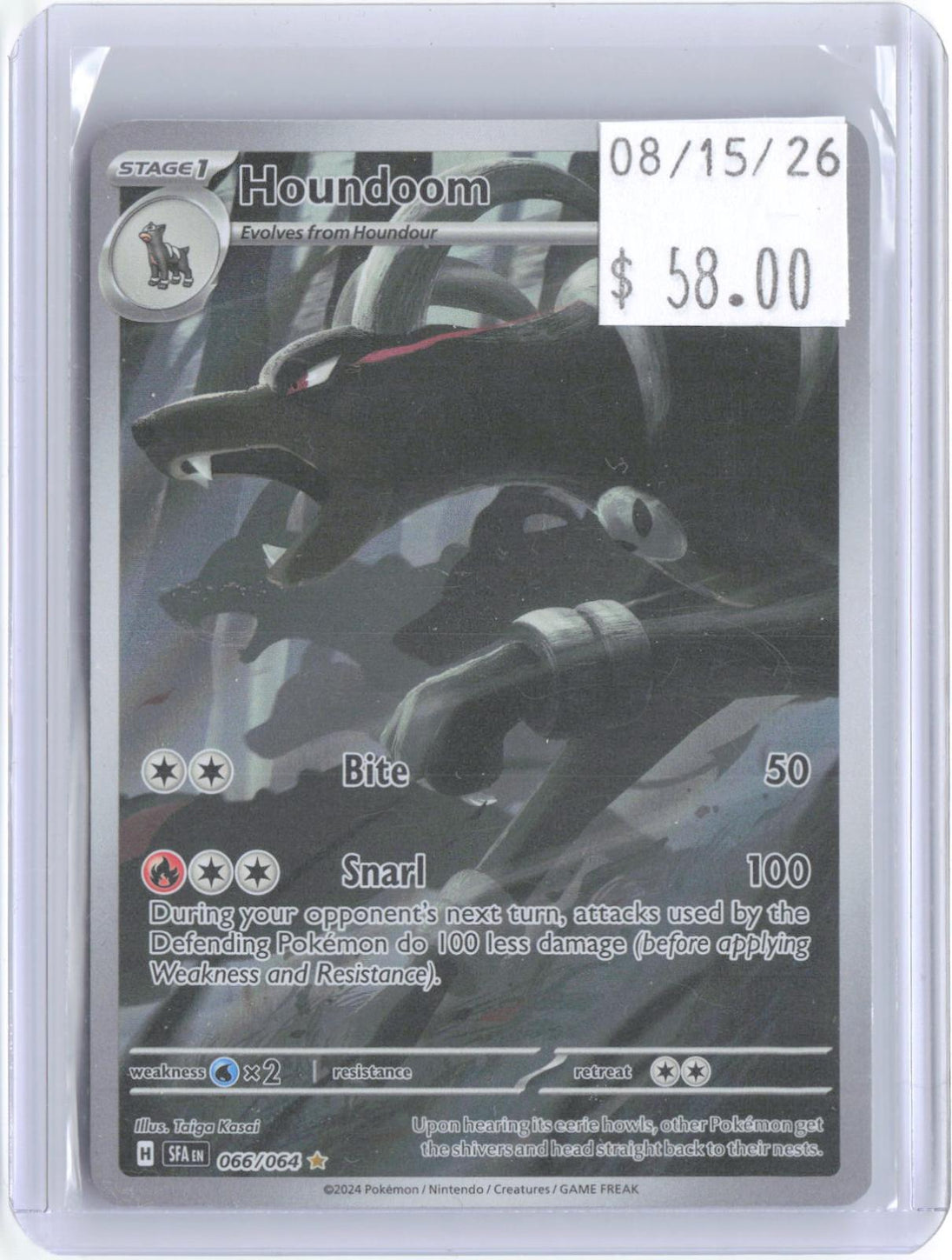 Houndoom 066/064 Illustration Rare Shrouded Fable Pokemon Holo Near Mint
