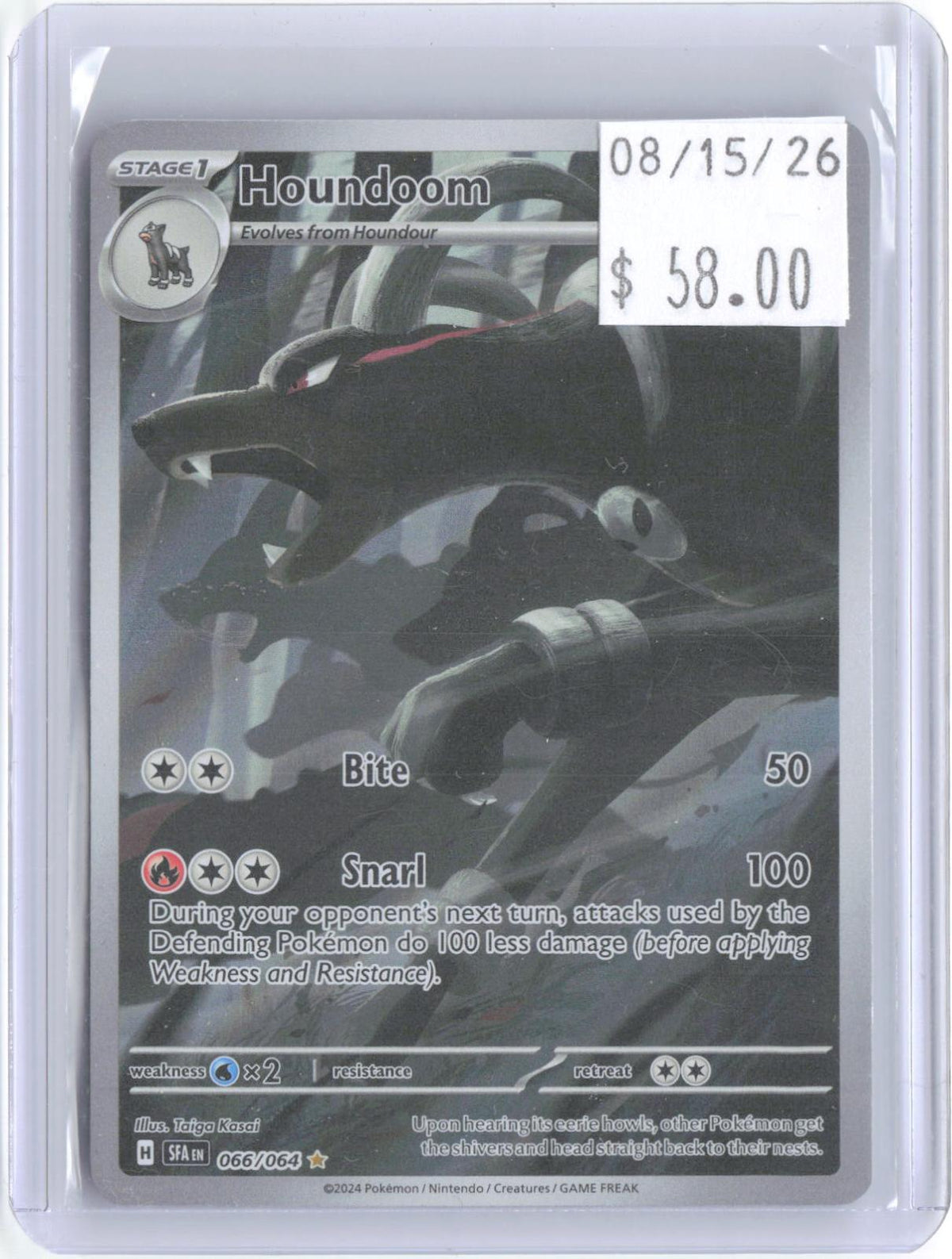 Houndoom 066/064 Illustration Rare Shrouded Fable Pokemon Holo Near Mint