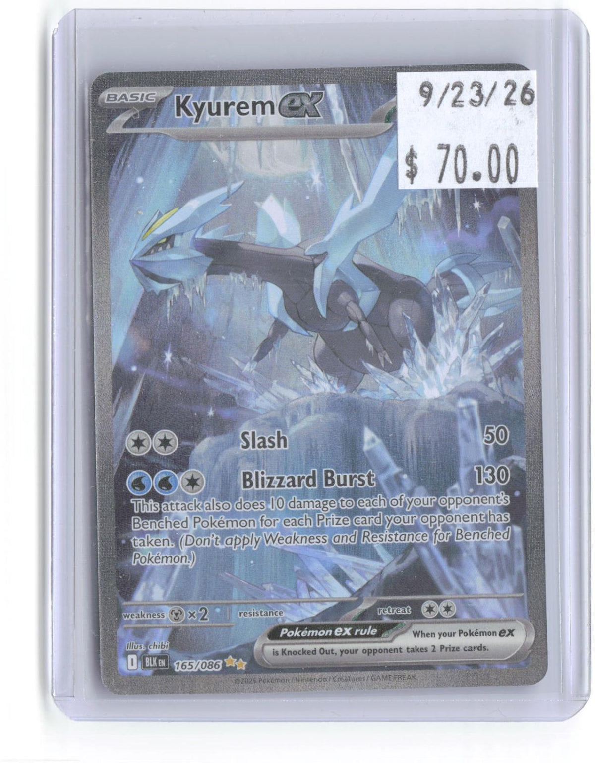 Kyurem ex 165/086 Holo Special Illustration Rare Black Bolt Pokemon Near Mint