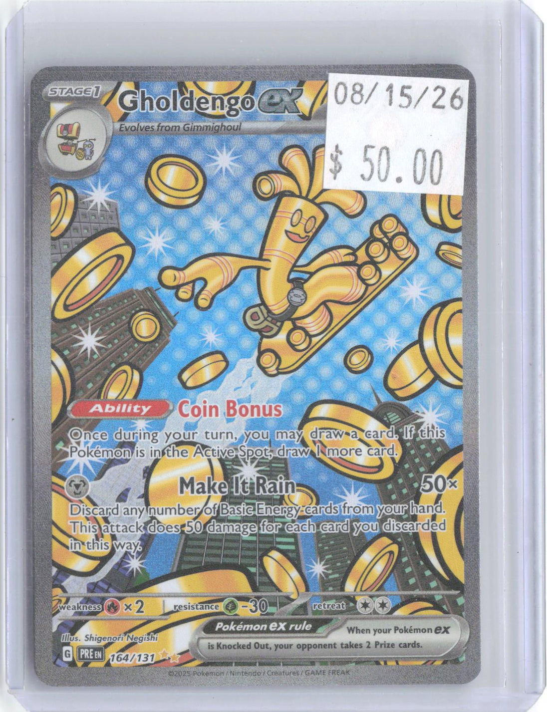 Gholdengo ex 164/131 Holo Prismatic Evolutions Pokemon NM