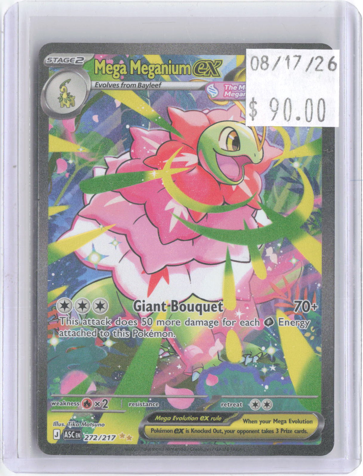 Mega Meganium ex 272/217 Ascended Heroes Pokemon Holo NM