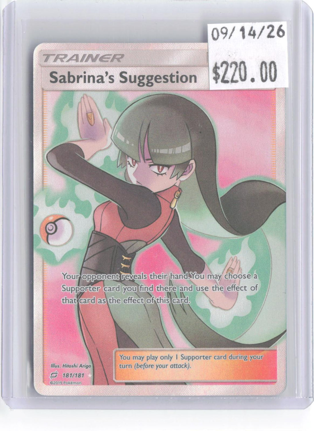 Sabrina's Suggestion 181/181 Ultra Rare Team Up Pokemon Holo Near Mint