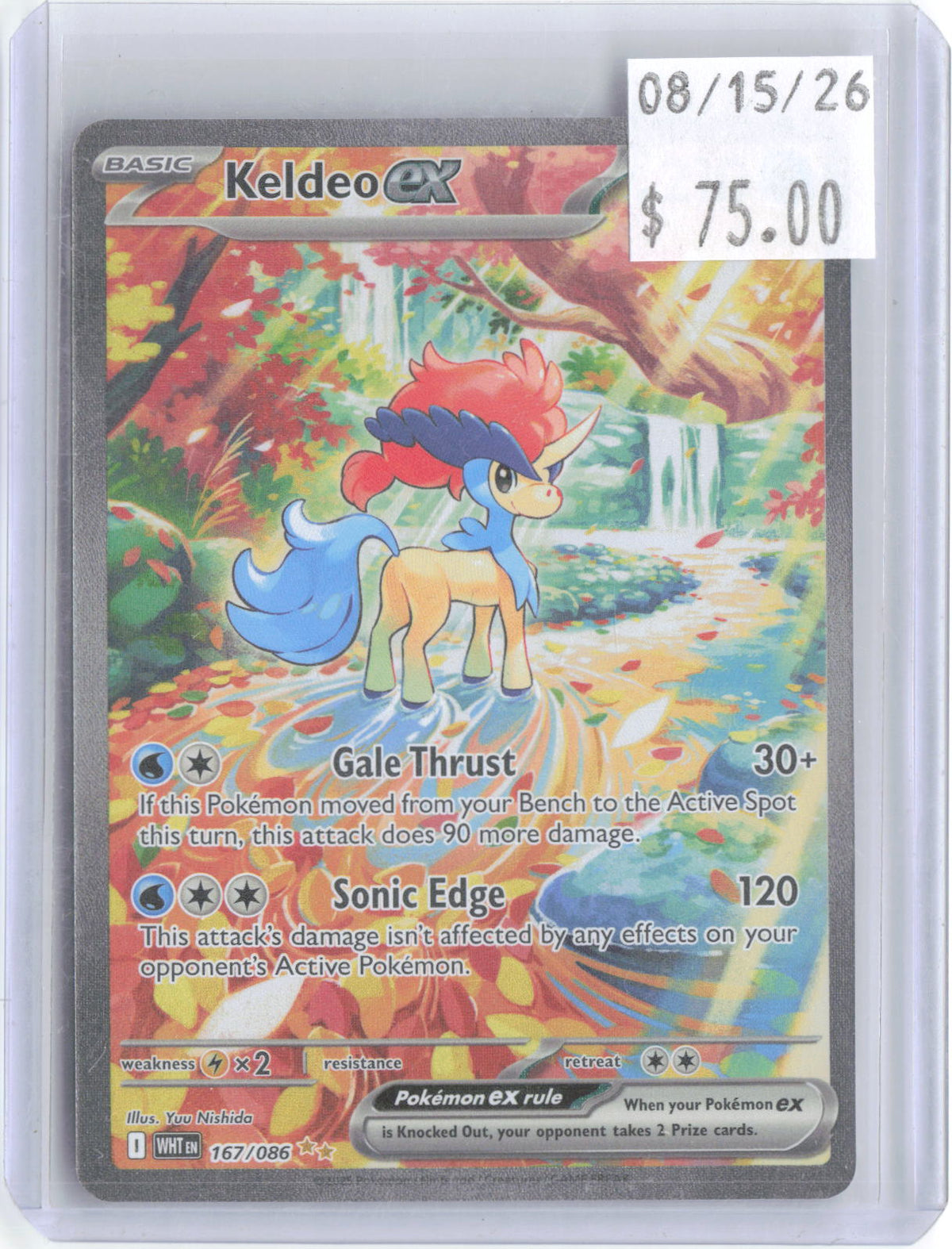 Keldeo ex 167/086 Holo Special Illustration Rare White Flare Pokemon Near Mint