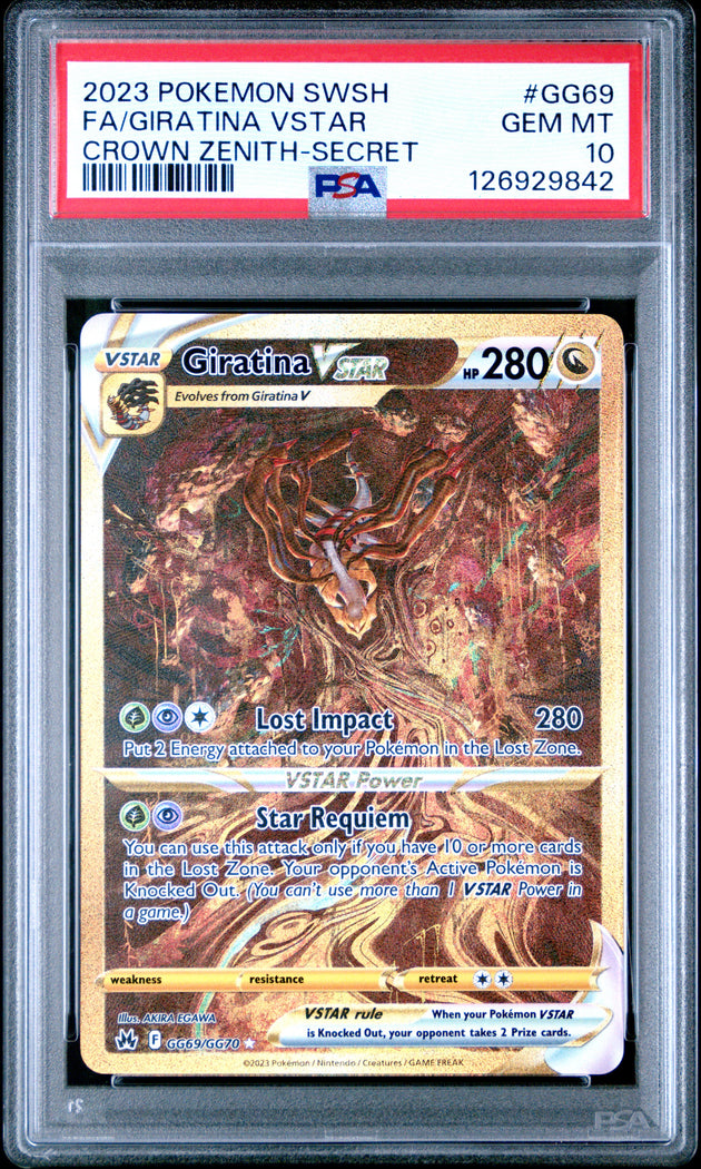 Giratina Vstar GG69/GG70 Secret Sword Shield Crown Zenith Pokemon PSA 10