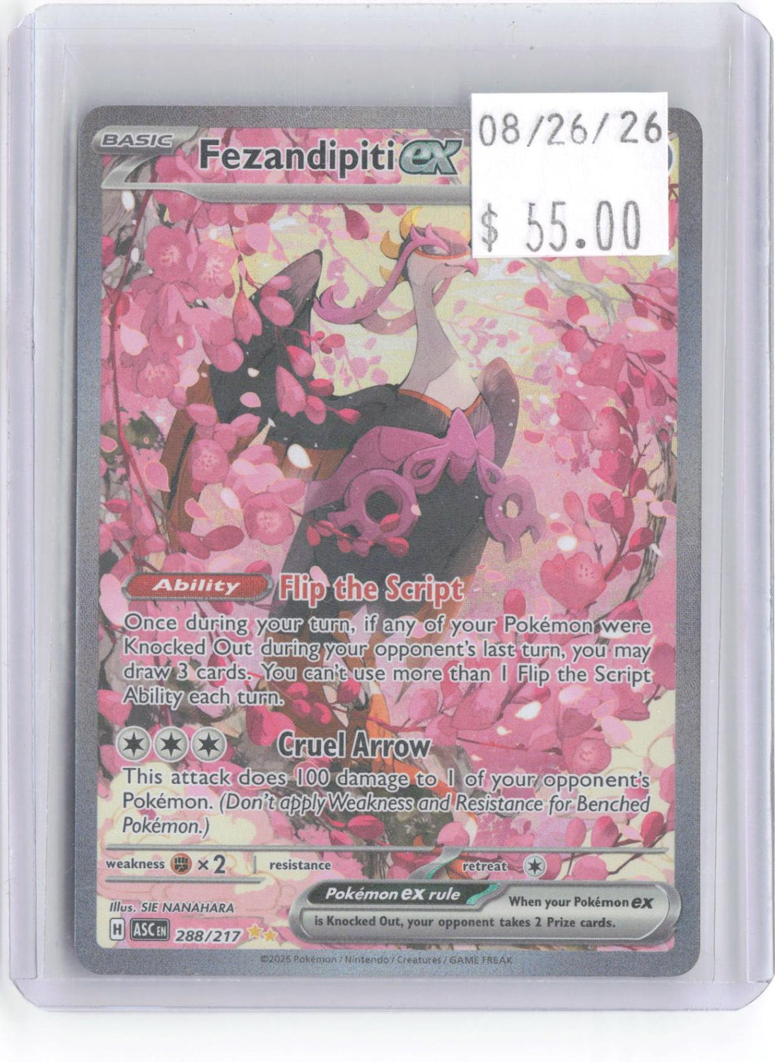 Fezandipiti ex 288/217 Special Illustration Rare Ascended Heroes Pokemon Holo NM