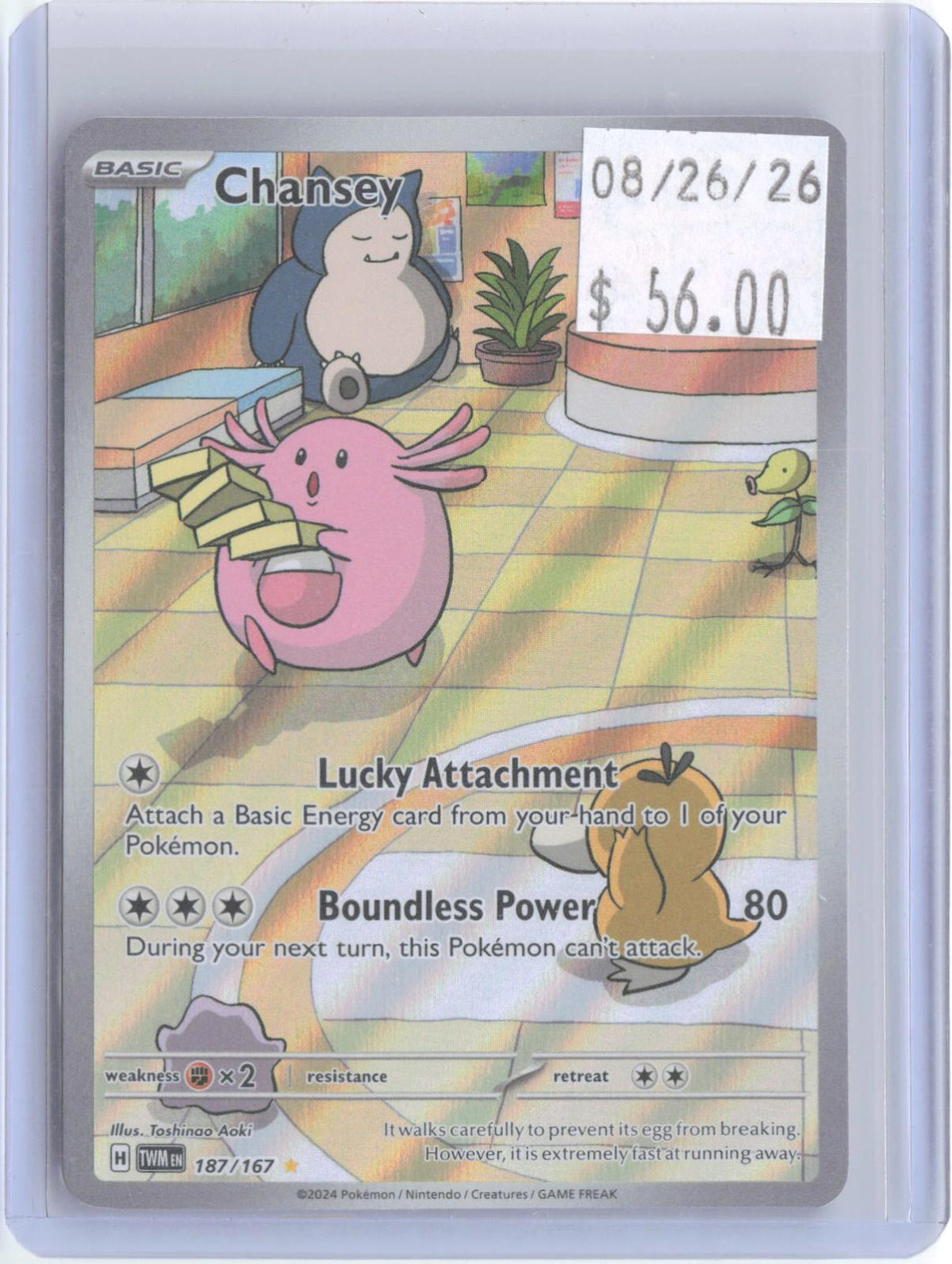 Chansey 187/167 Illustration Rare Twilight Masquerade Pokemon Holo Near Mint