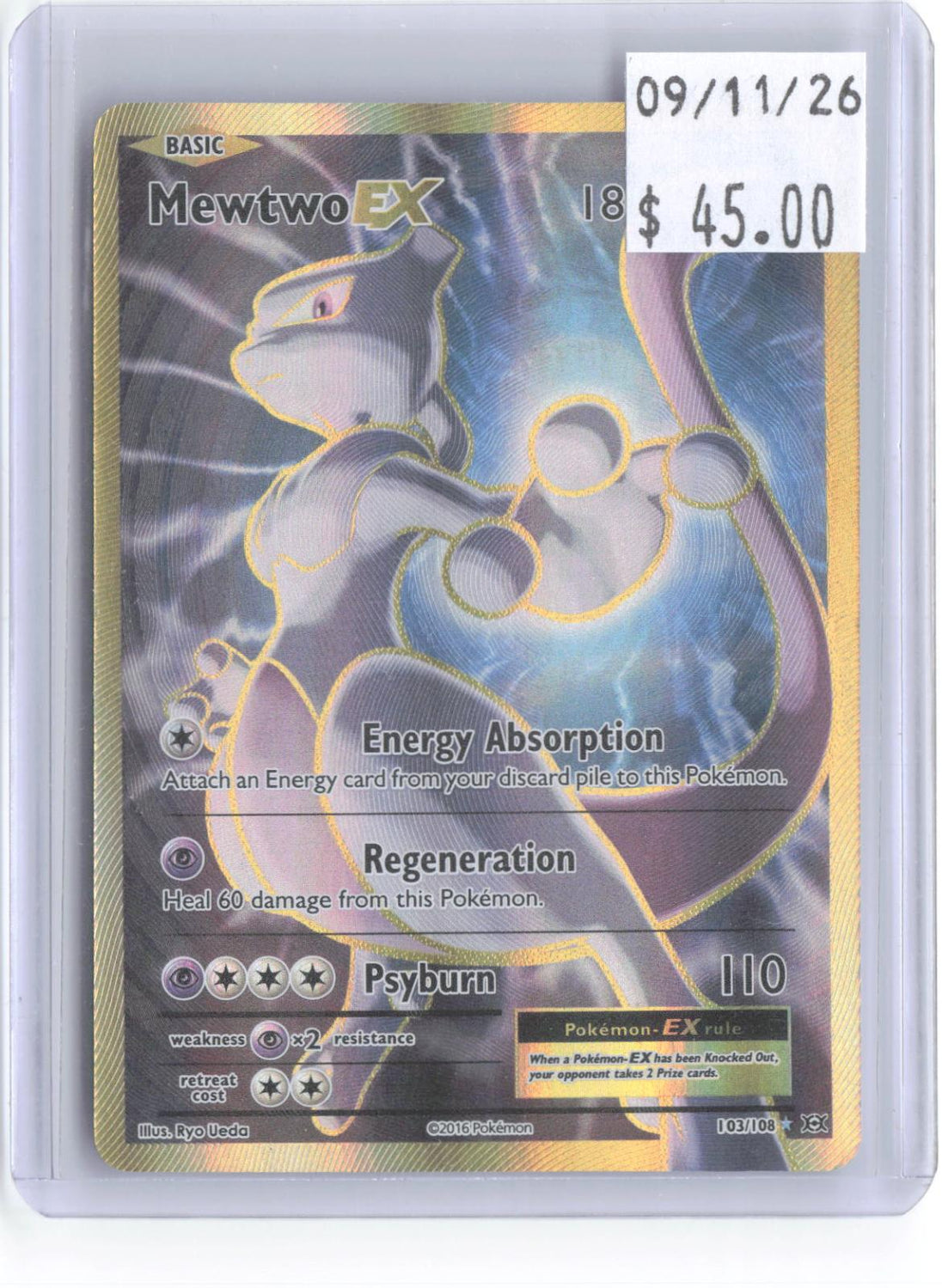 Mewtwo EX 103/108 Ultra Rare Evolutions Pokemon Holo Near Mint
