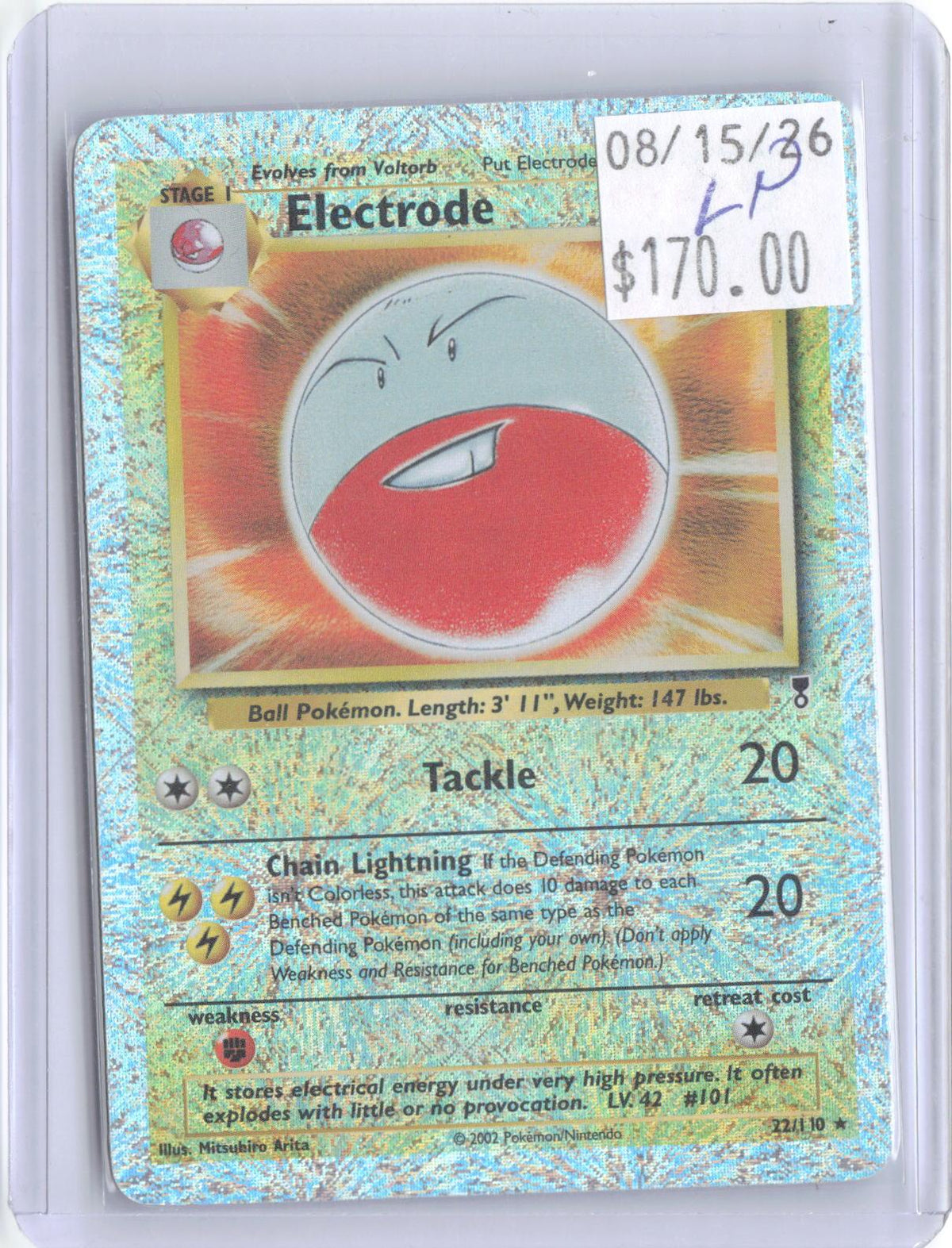 Electrode 22/110 Rare Legendary Collection Pokemon Reverse Holo Lightly Played