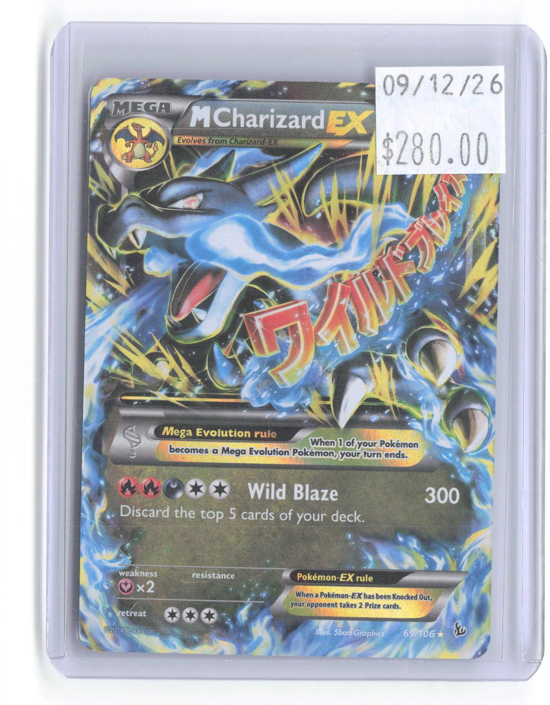 M Charizard EX 69/106 Holo Ultra Rare Flashfire Pokemon Near Mint
