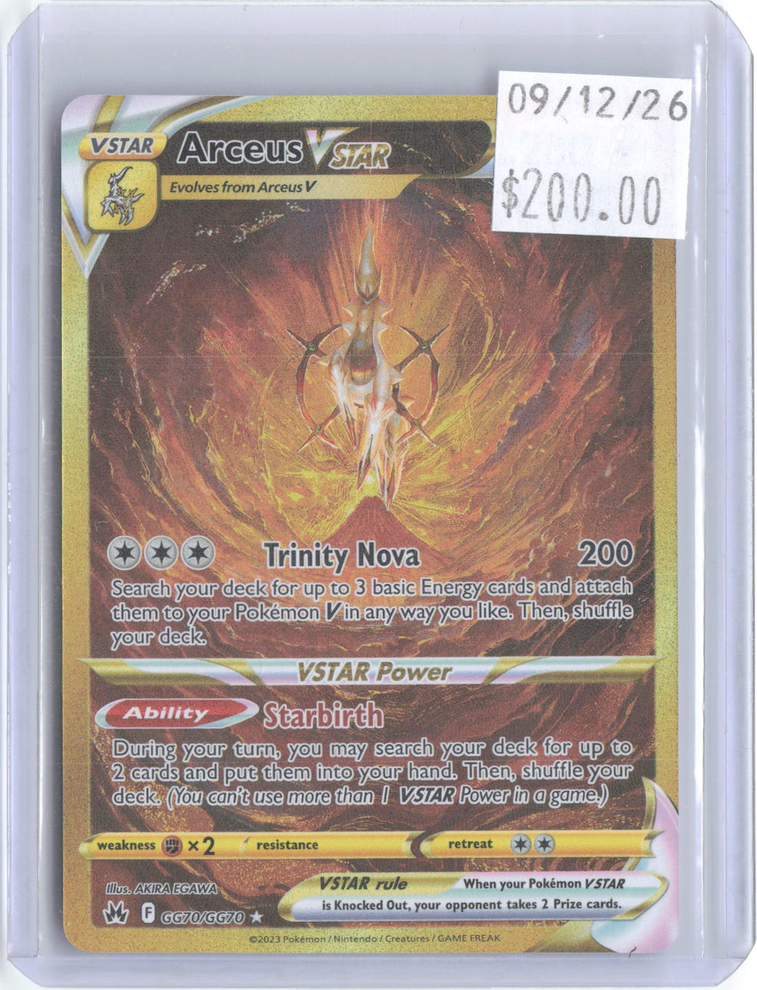 Arceus VSTAR GG70/GG70 Secret Rare Crown Zenith Galarian Gallery Pokemon Holo NM