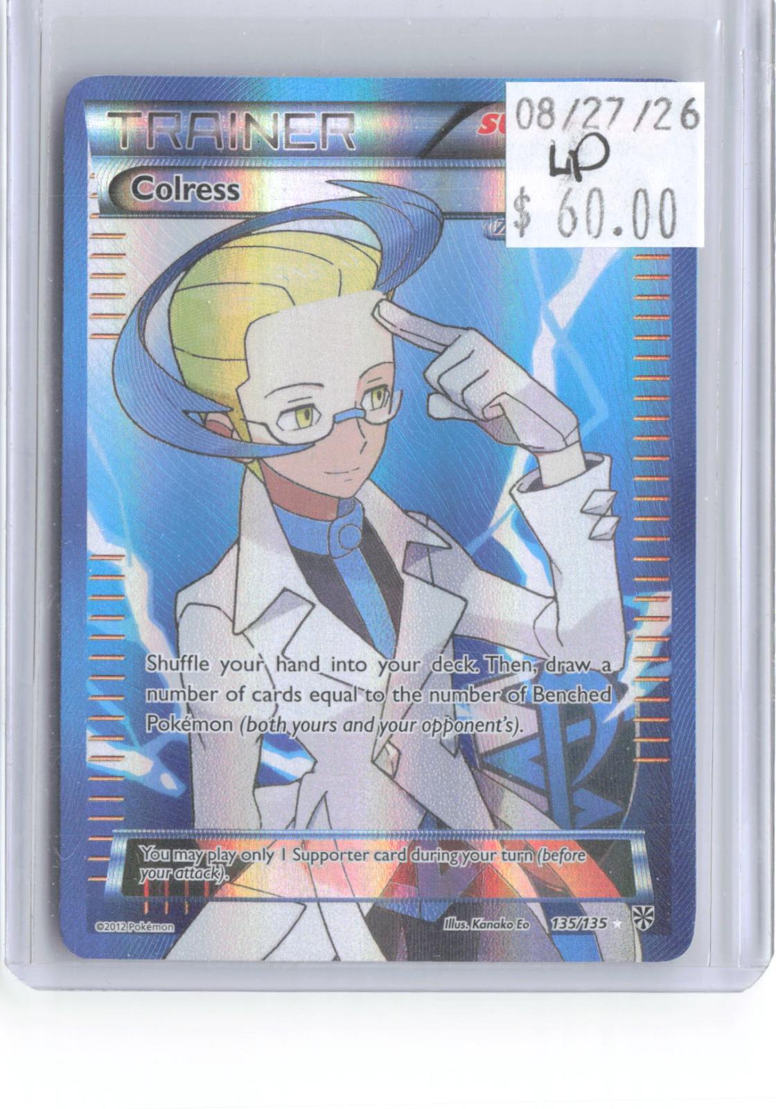 Colress 135/135 Ultra Rare Plasma Storm Pokemon Holo Lightly Played