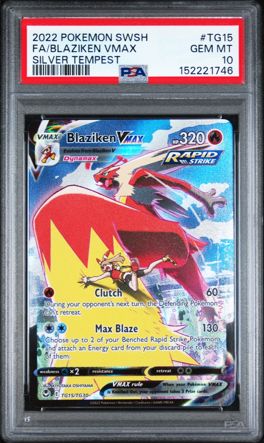 Blaziken Vmax TG15/TG30 Silver Tempest Pokemon PSA 10