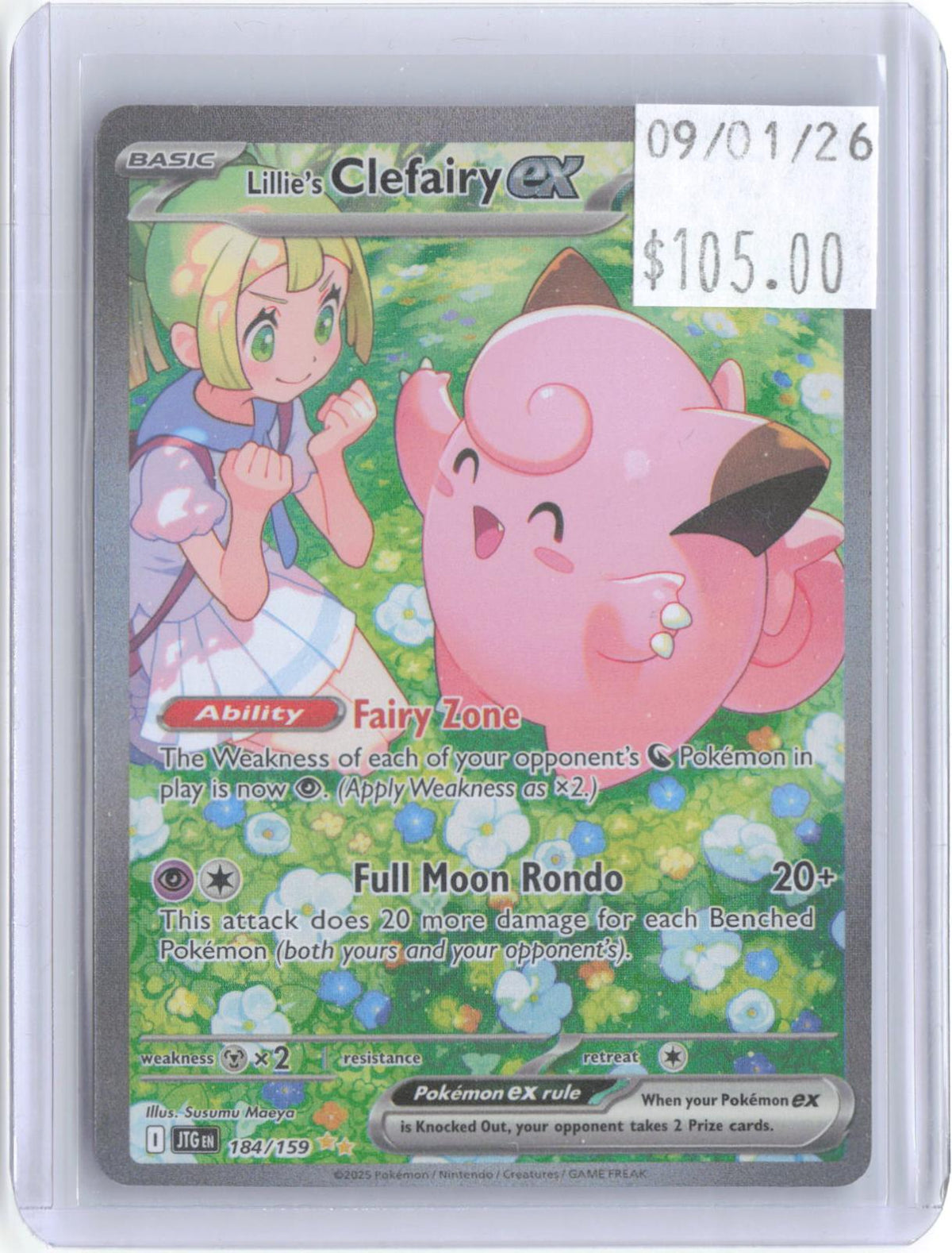 Lillie's Clefairy ex 184/159 Journey Together Pokemon Holo NM