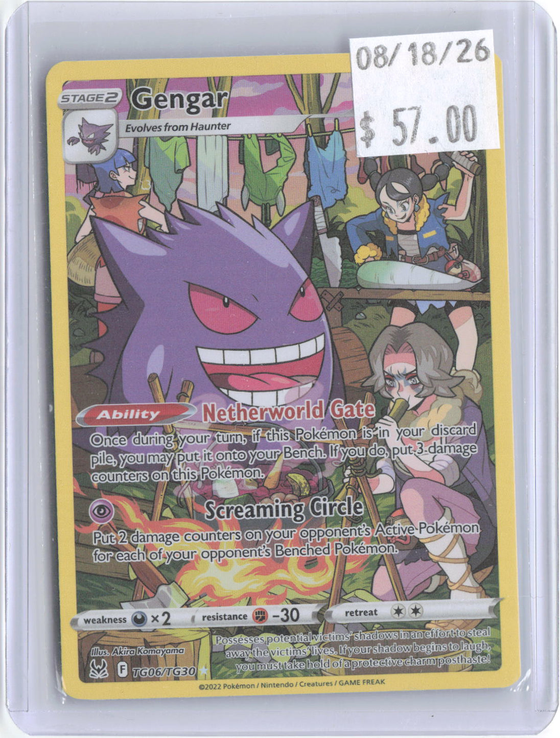 Gengar TG06/TG30 Holo Lost Origin Trainer Gallery Pokemon NM