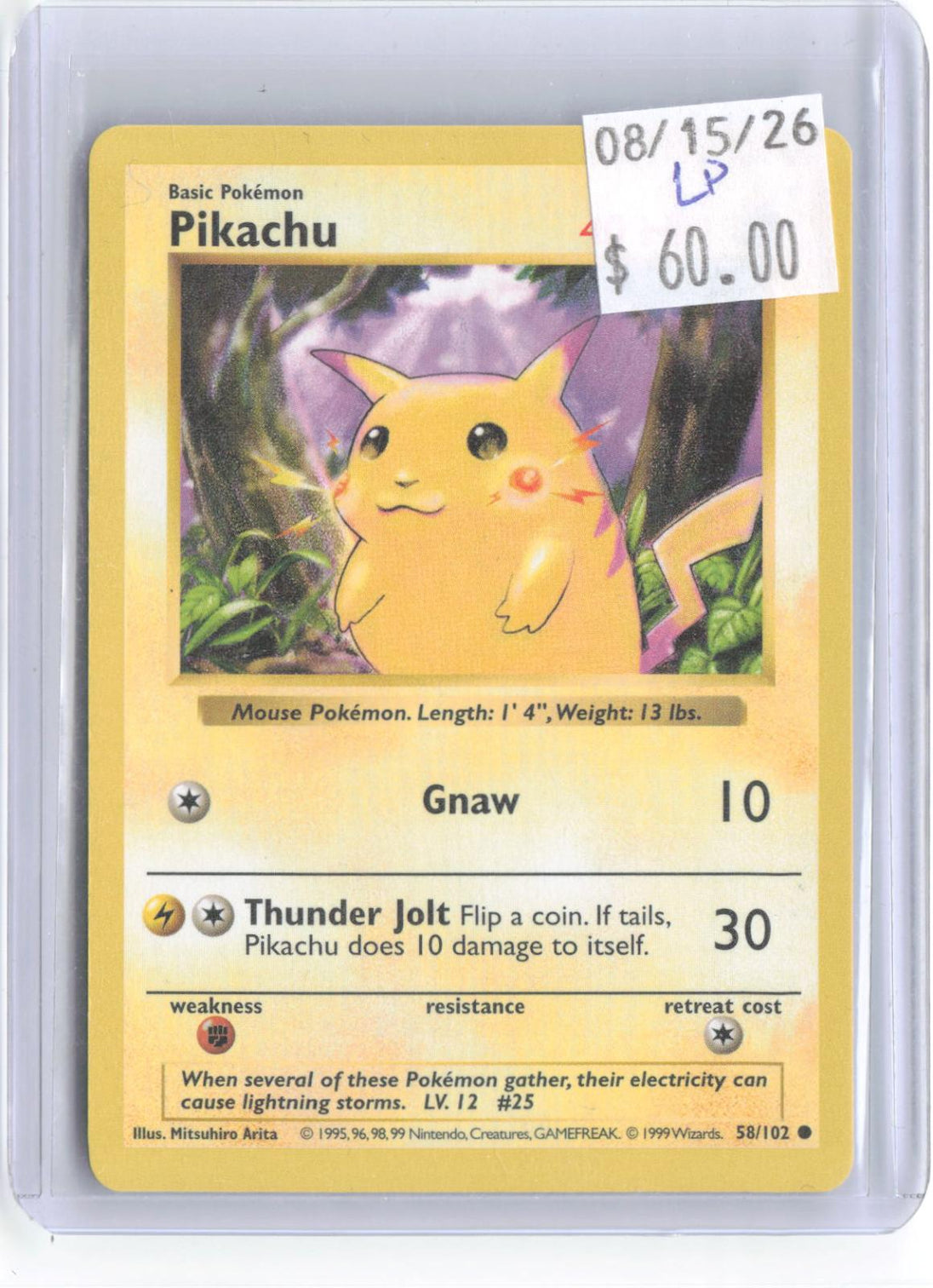 Pikachu (E3 Stamped with Red Cheeks) 058/102 Pokemon LP