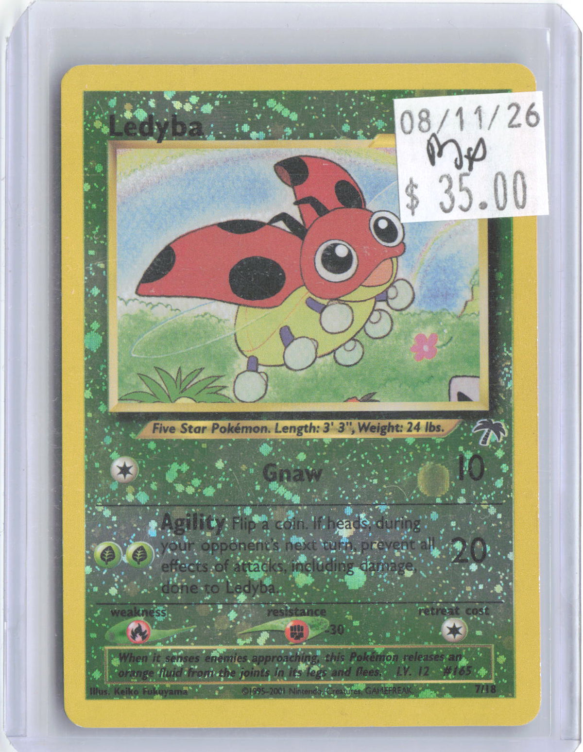 Ledyba 7/18 Southern Islands Pokemon Reverse Holo Moderately Played