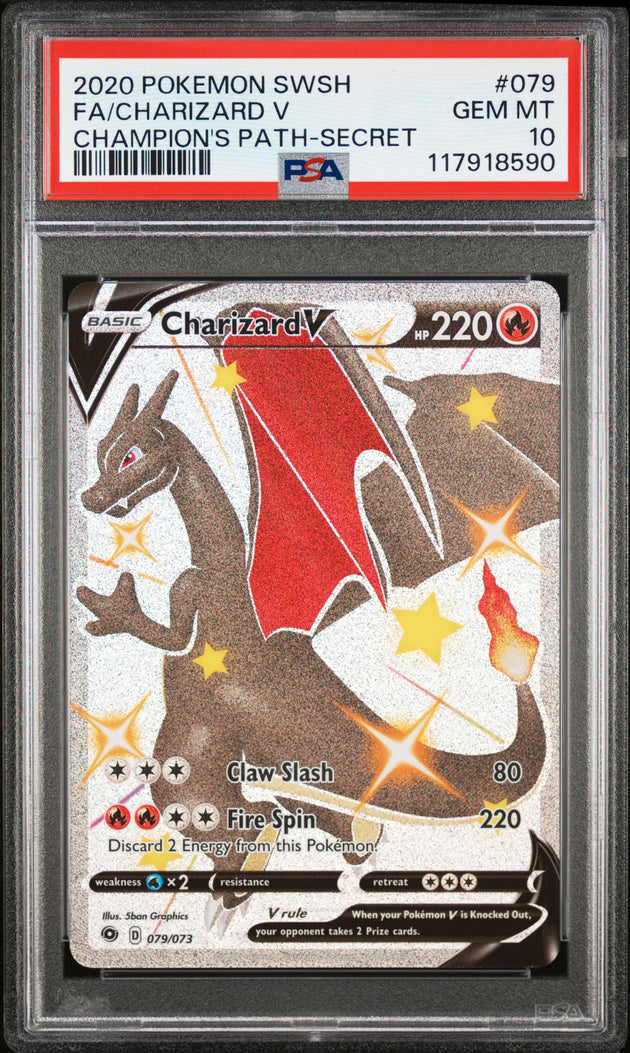 Charizard V 079/073 Secret Champion's Path Pokemon PSA 10