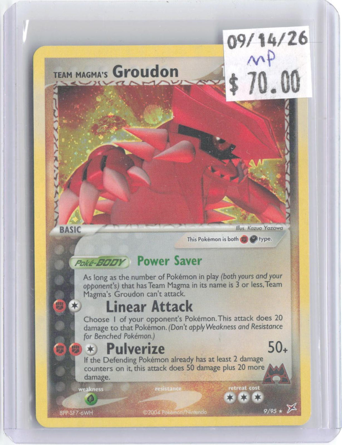 Team Magma's Groudon 9/95 Holo Rare Team Magma vs Team Aqua Pokemon MP