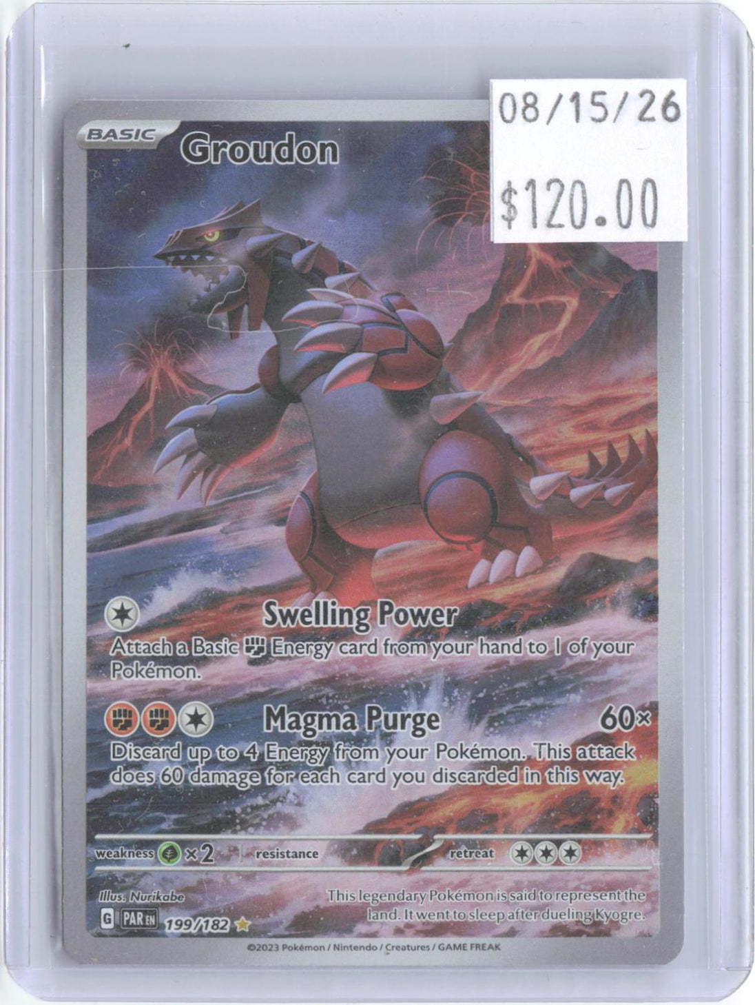 Groudon 199/182 Illustration Rare Paradox Rift Pokemon Holo Near Mint