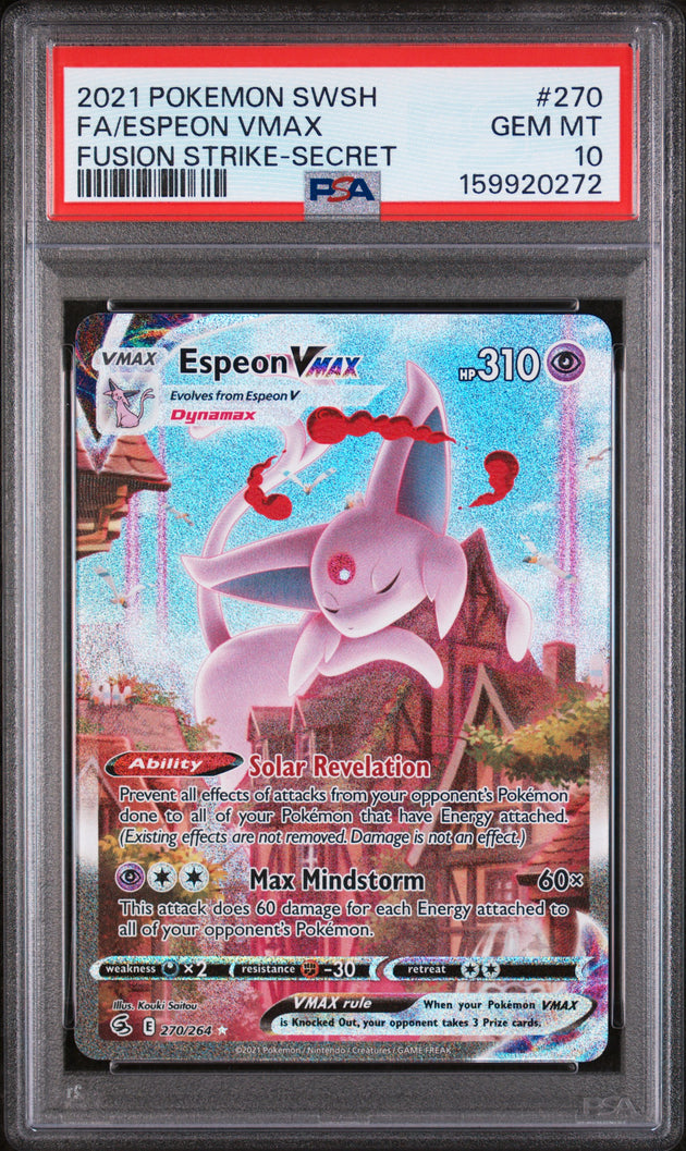Espeon Vmax 270/264 Secret Fusion Strike Pokemon PSA 10