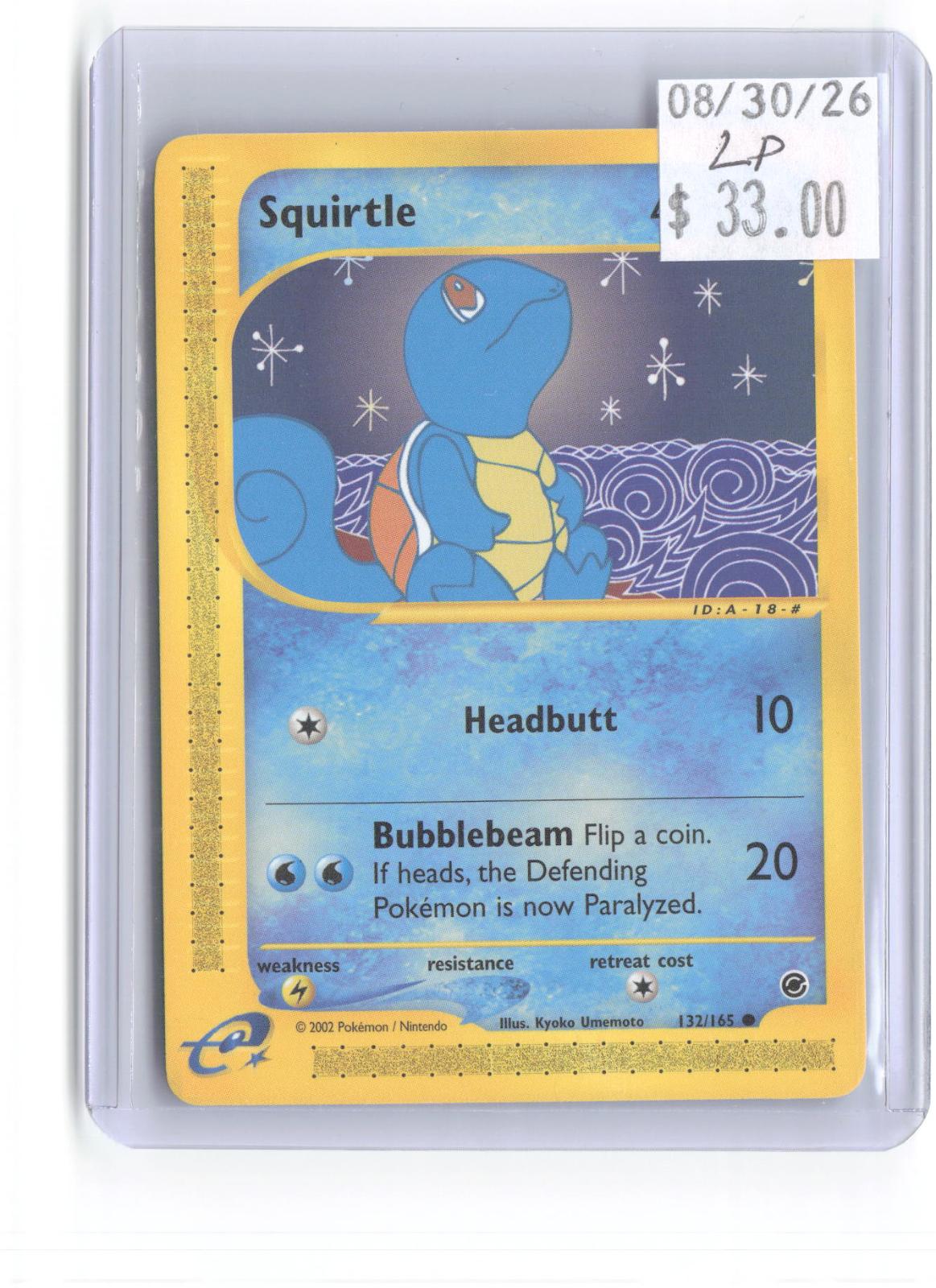 Squirtle 132/165 Common Expedition Base Set Pokemon Lightly Played
