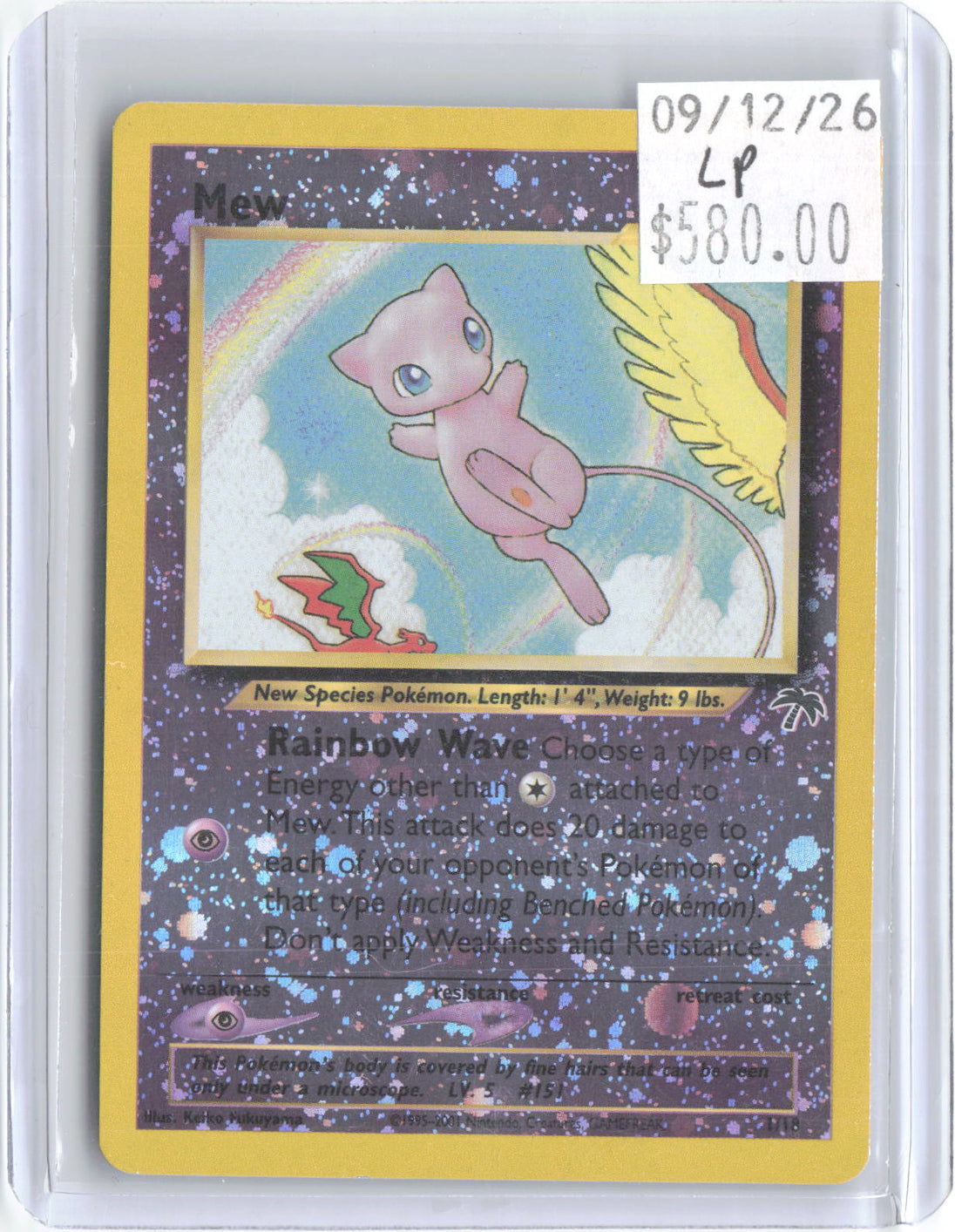 Mew 1/18 Southern Islands Pokemon Reverse Holo Lightly Played