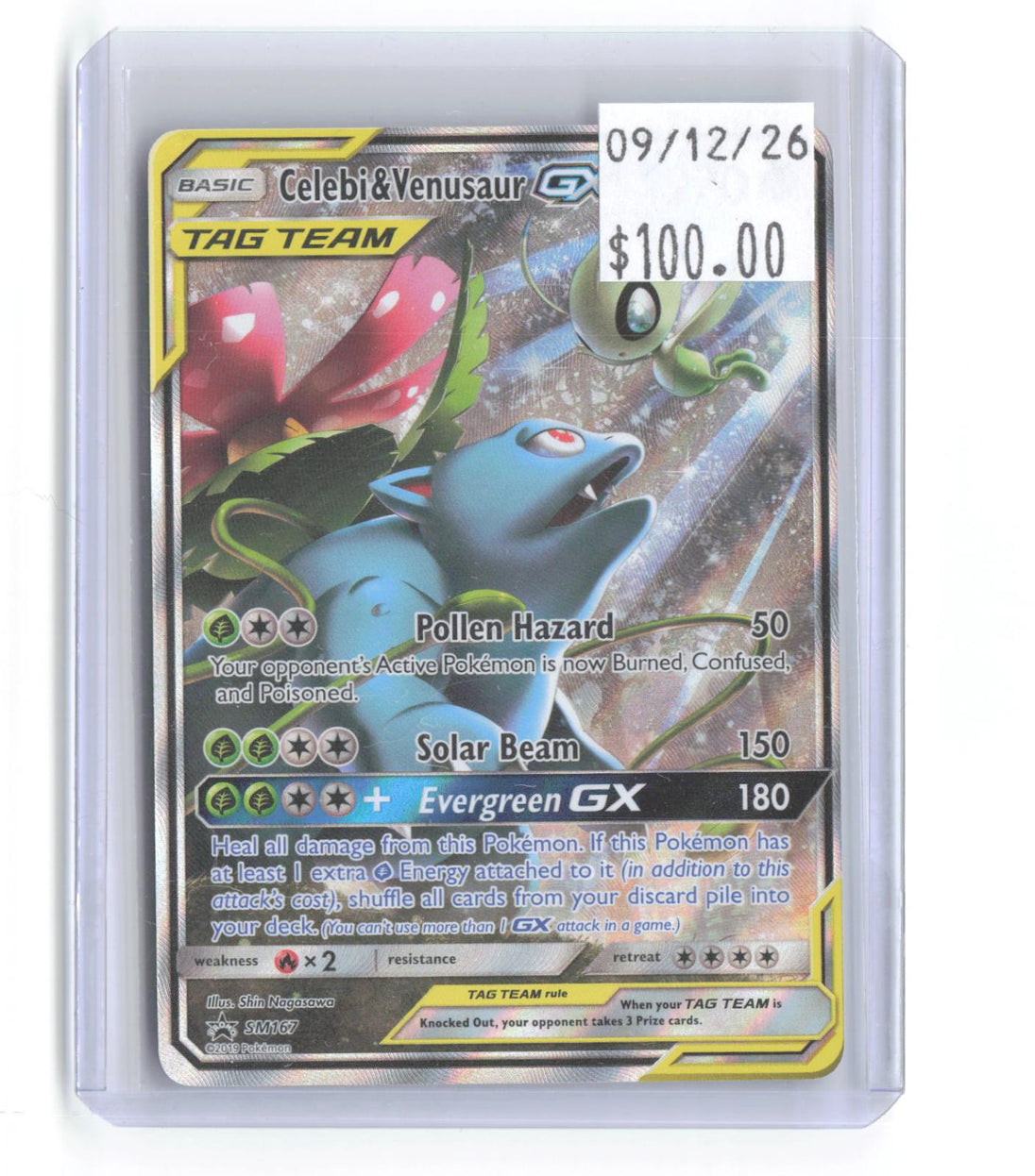 Celebi & Venusaur GX - SM167 Holo Promo Sun & Moon Promo Pokemon Near Mint