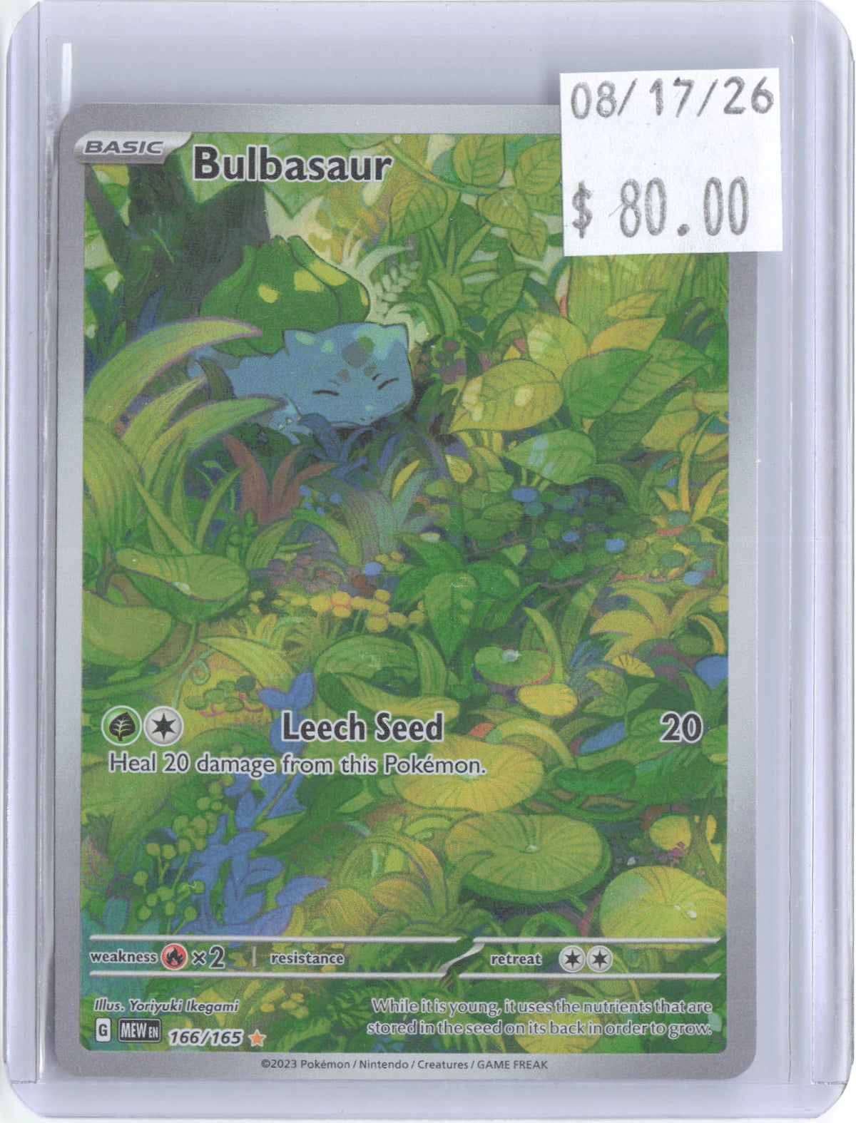 Bulbasaur 166/165 Illustration Rare 151 Pokemon Holo Near Mint