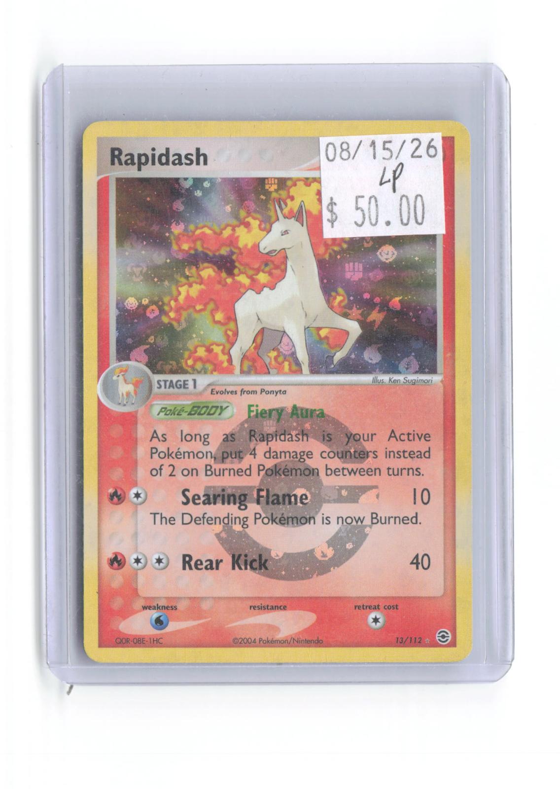 Rapidash 13/112 Rare FireRed & LeafGreen Pokemon Reverse Holo Lightly Played