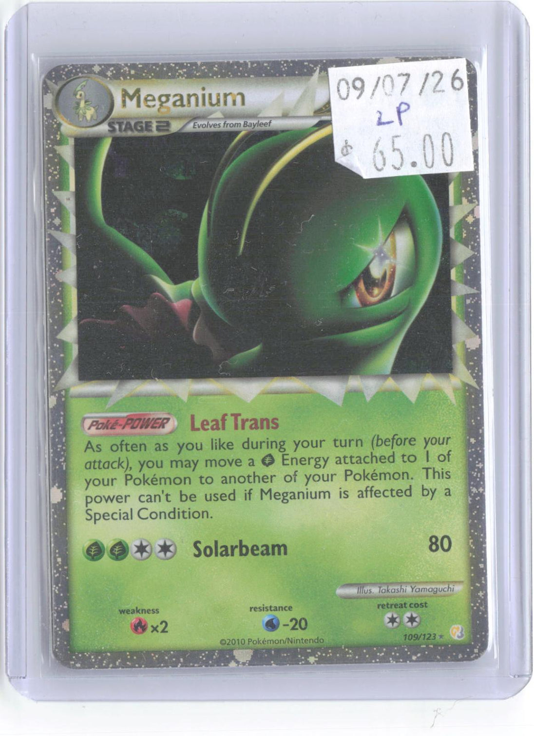 Meganium 109/123 Prime HeartGold & SoulSilver Pokemon Holo Lightly Played