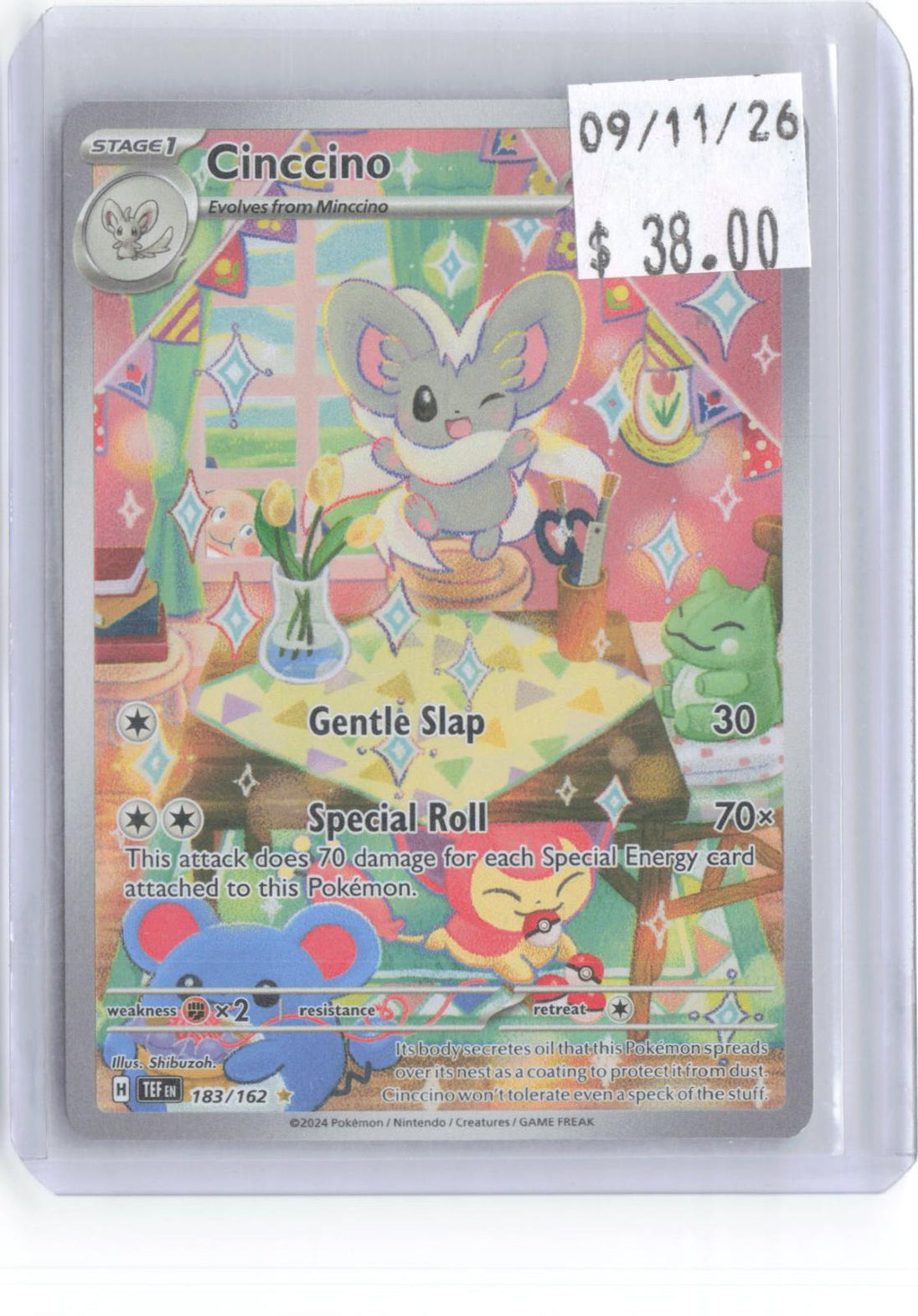 Cinccino 183/162 Illustration Rare Temporal Forces Pokemon Holo Near Mint